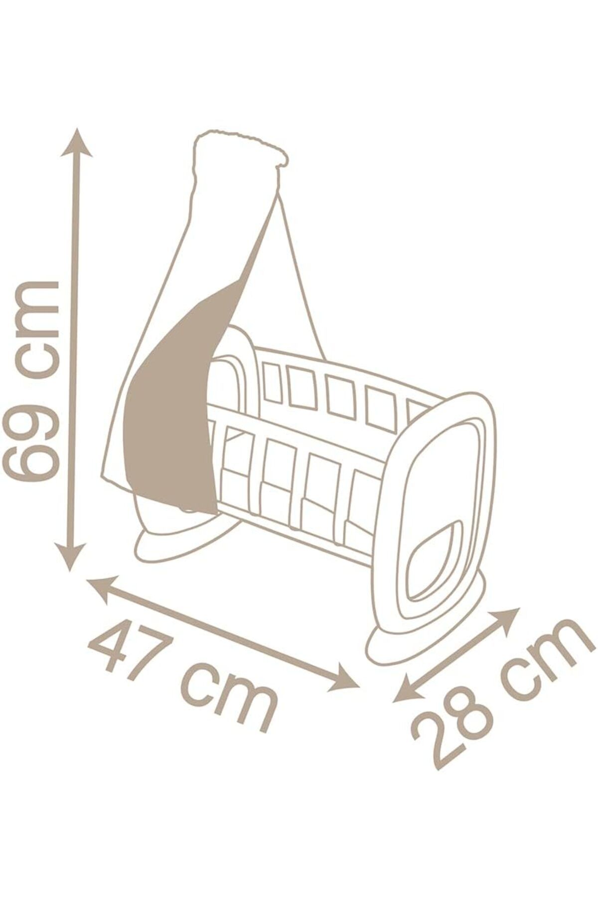 Smoby-220373 Model Baby Cradle and Baby Cradle with Mosquito Net 8