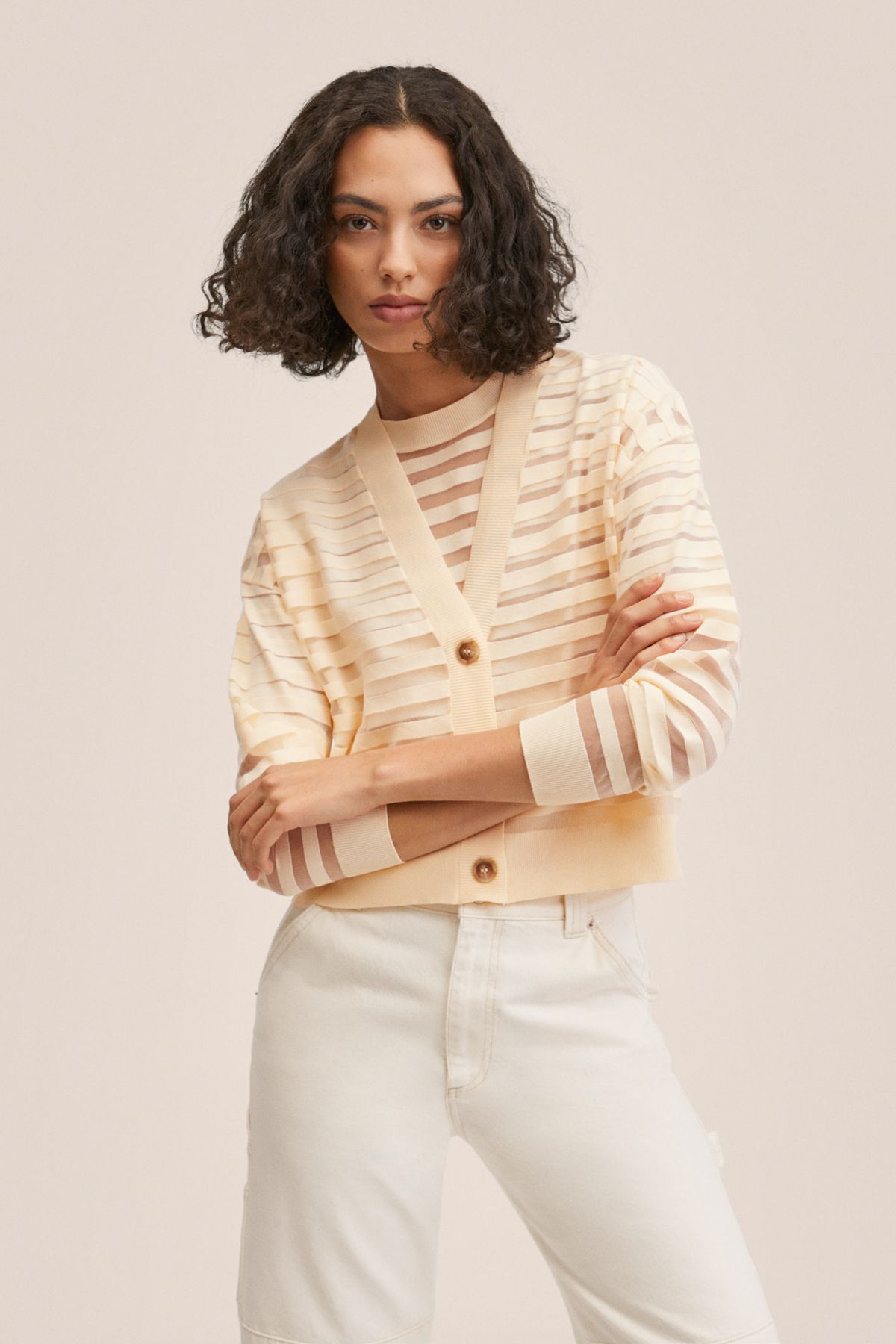 Mango online pink cardigan