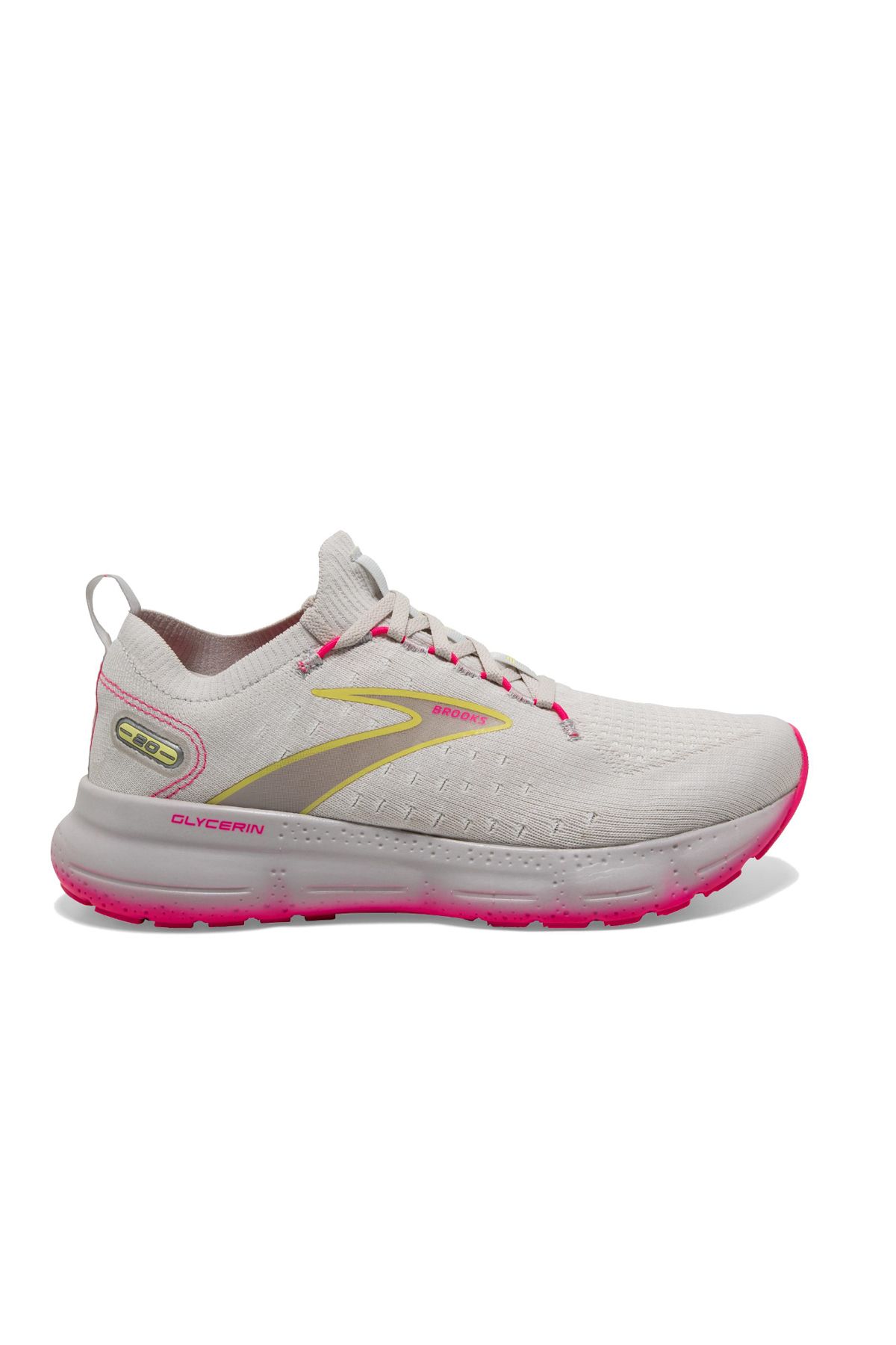 Brooks Grey Yellow Pink Running Training Shoes For Women Girls