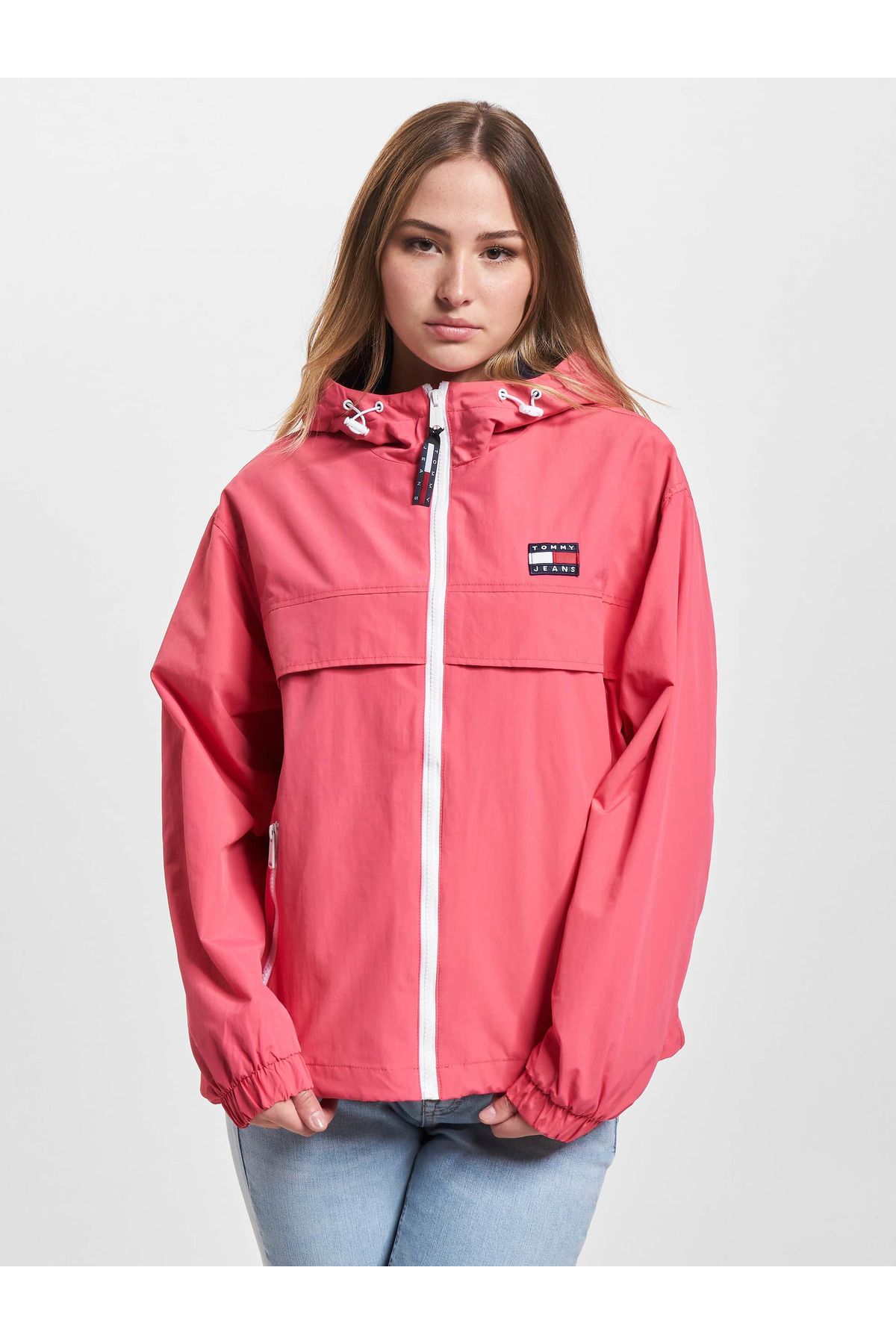 Pink tommy cheap hilfiger windbreaker
