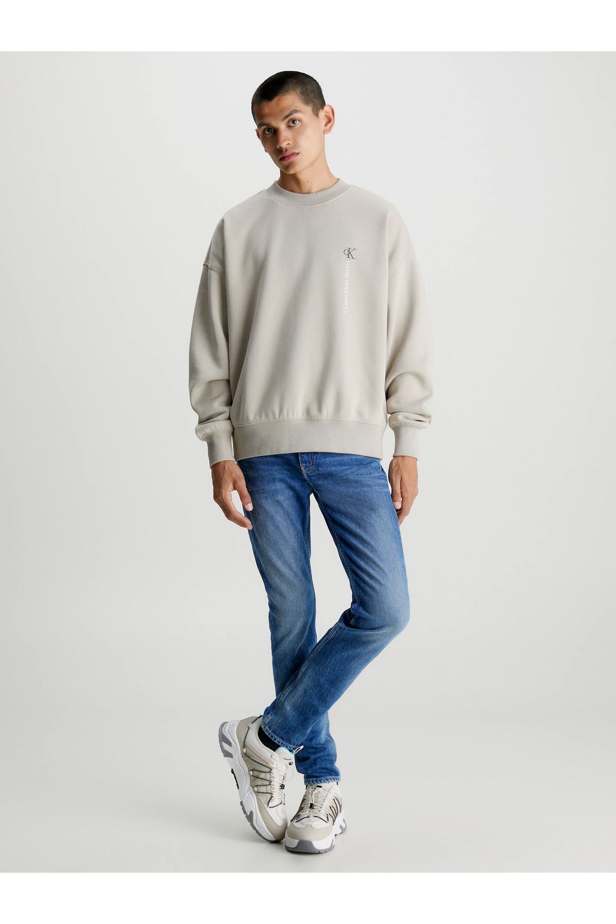 شلوار جین مشکی مردانه کمر معمولی پنبه 5 دکمه جیب آبی J30J323850 1BJ Calvin Klein