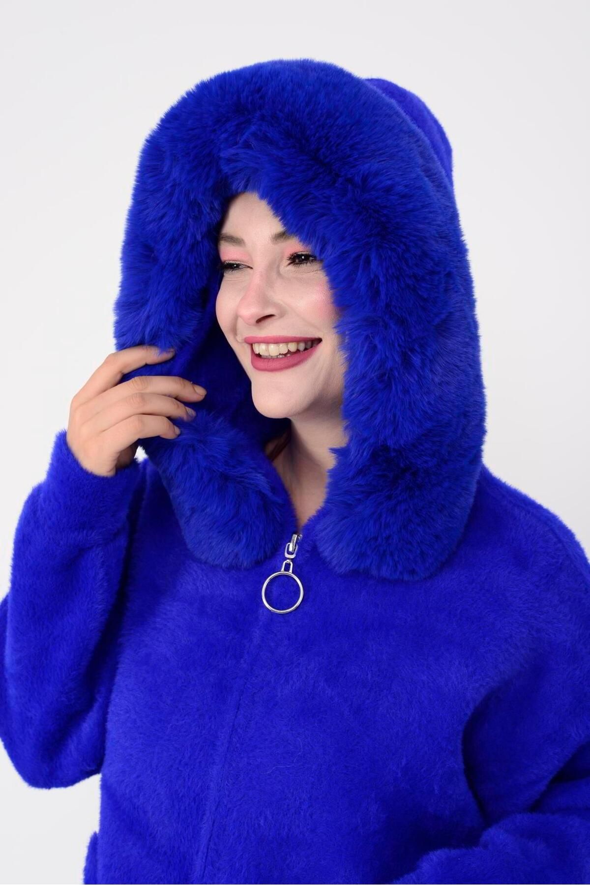 Angora fur coat top