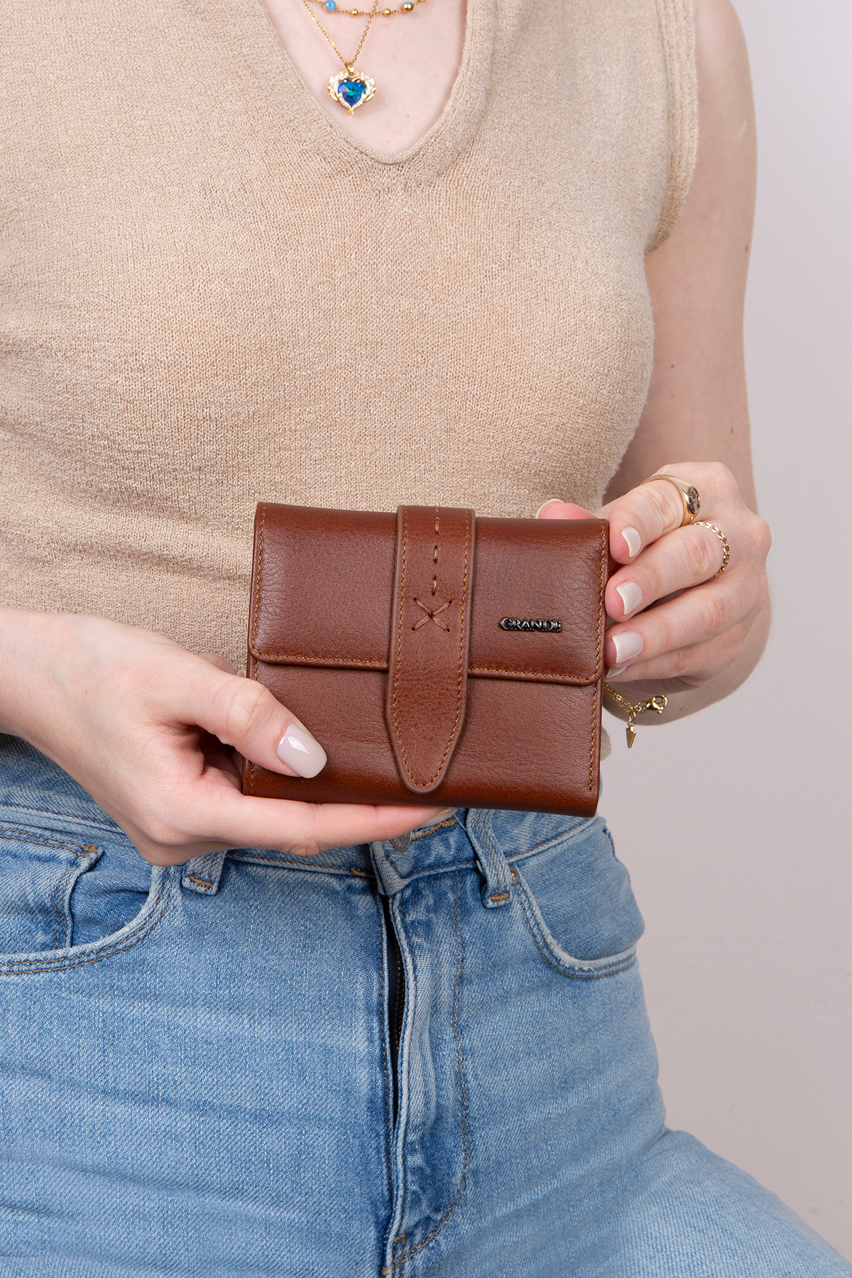 L2633 Genuine Genuine Leather Small Size Women Wallet Portfolio