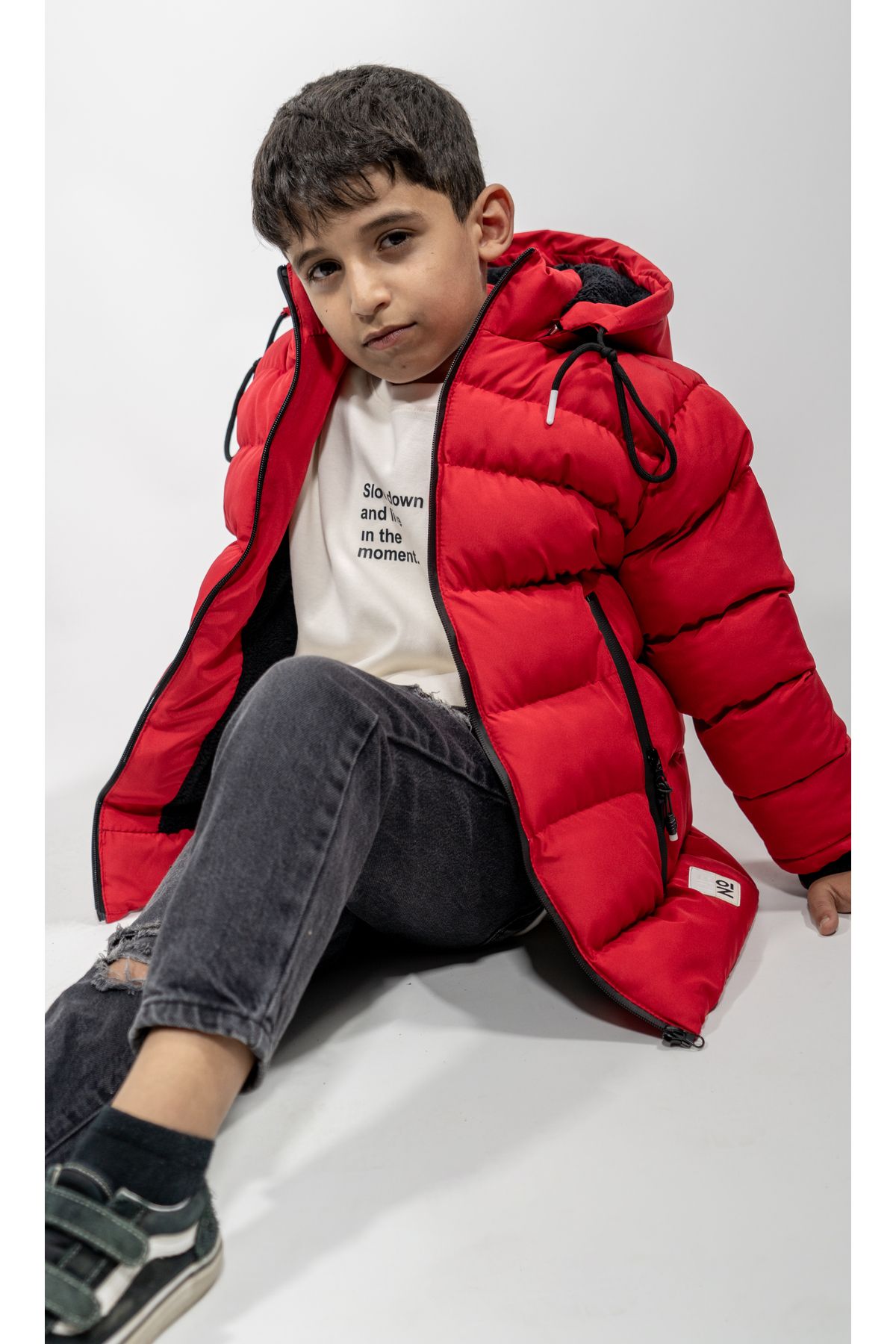 FineKids Red Boy s Coat N1 Red Hooded Boy s Coat Trendyol