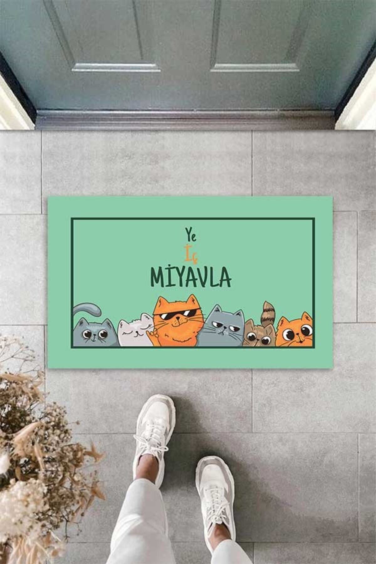 on the clouds-Digital Printed Eat Inner Meow Printed Cat Pattern Decorative Door Mat 4