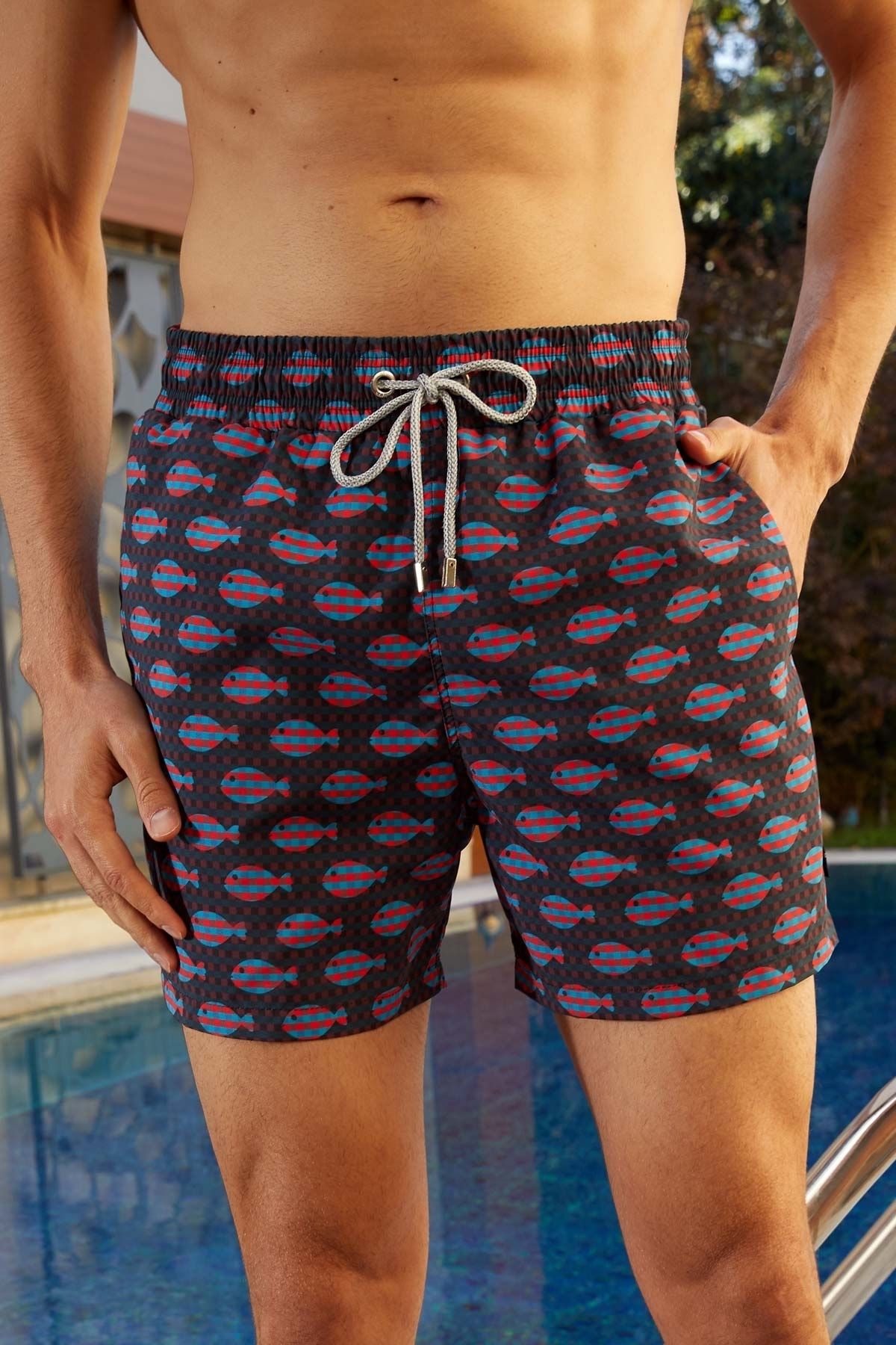 Brown swimming trunks hot sale
