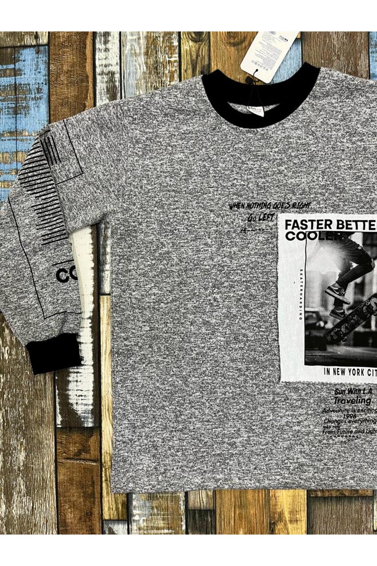 سویشرت پسرانه خاکستری Esterella | 6100 اورجینال - تصویر 2