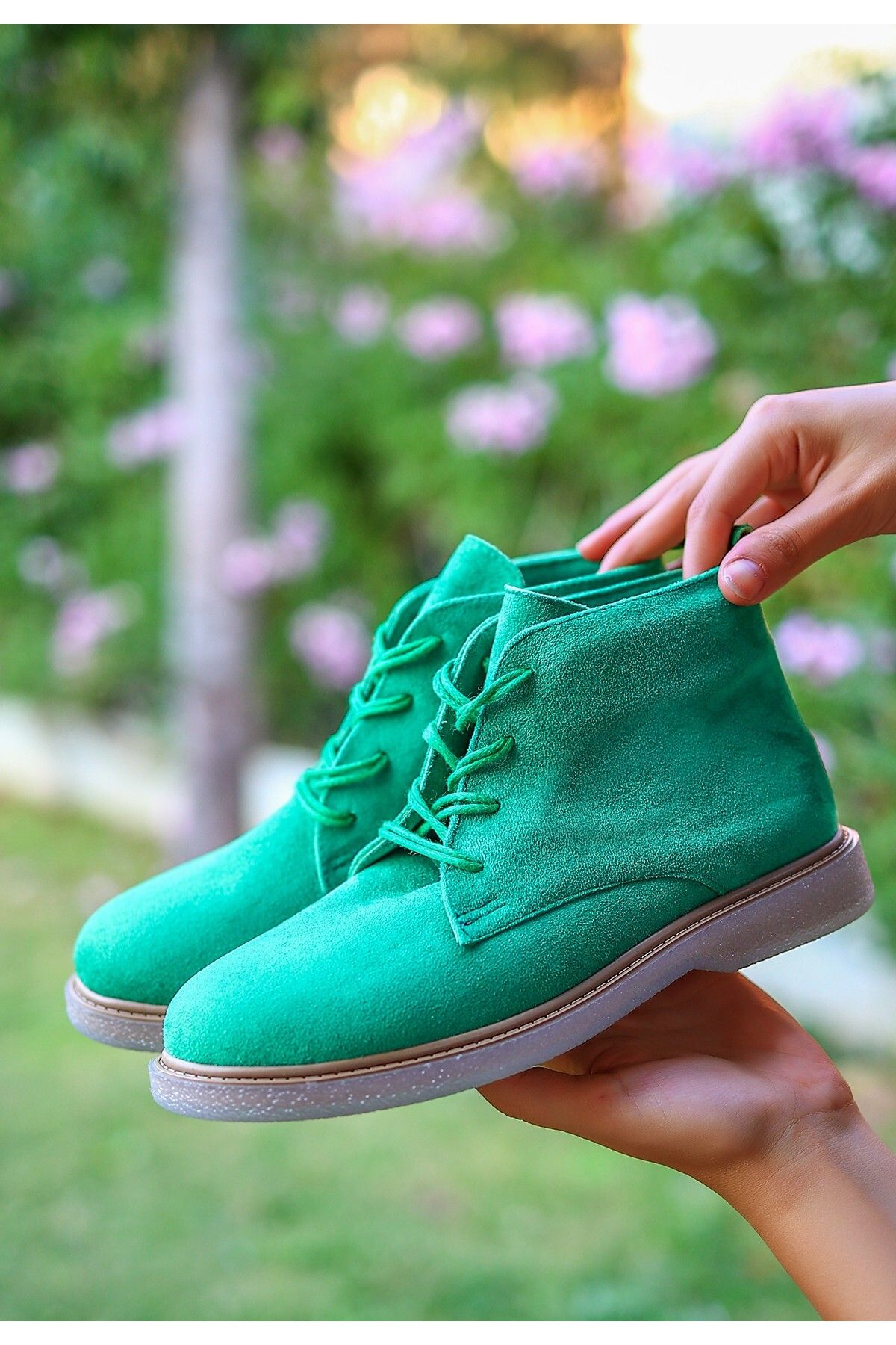Ladies green suede boots sales