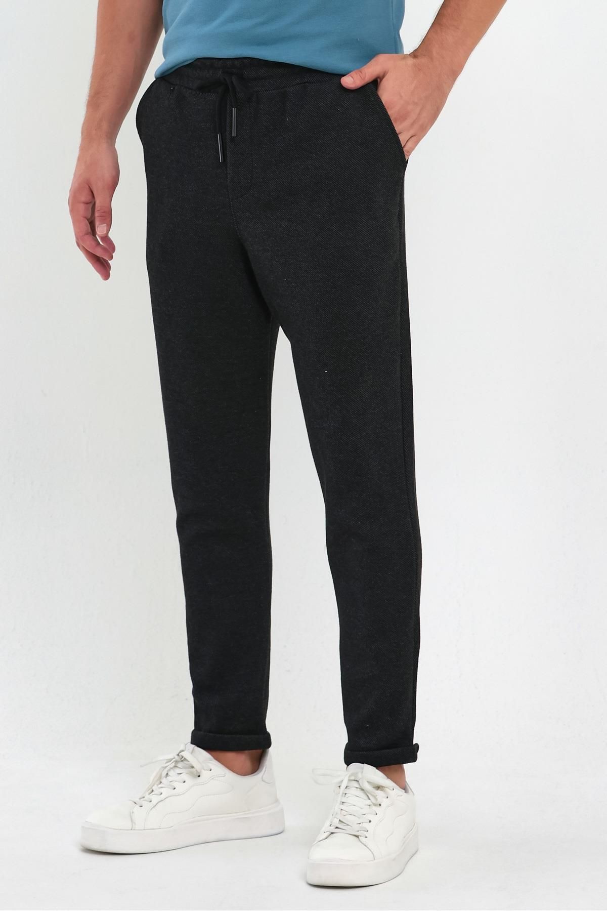 COMB NE M CHA L Men s Black Side Pocket Elastic Waist Lace Up