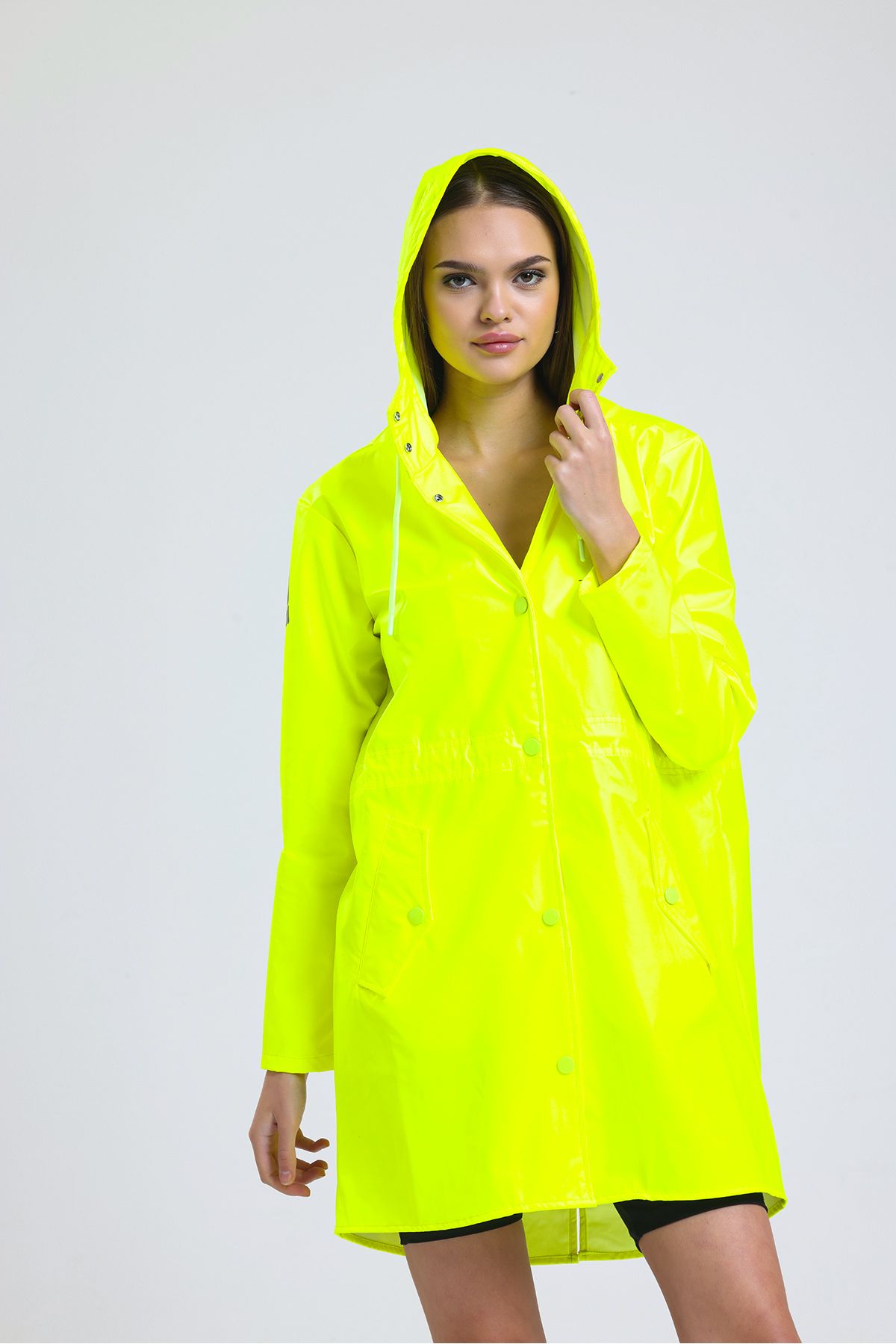 T Rain Stay Dry Neon Yellow Women s Raincoat Trendyol