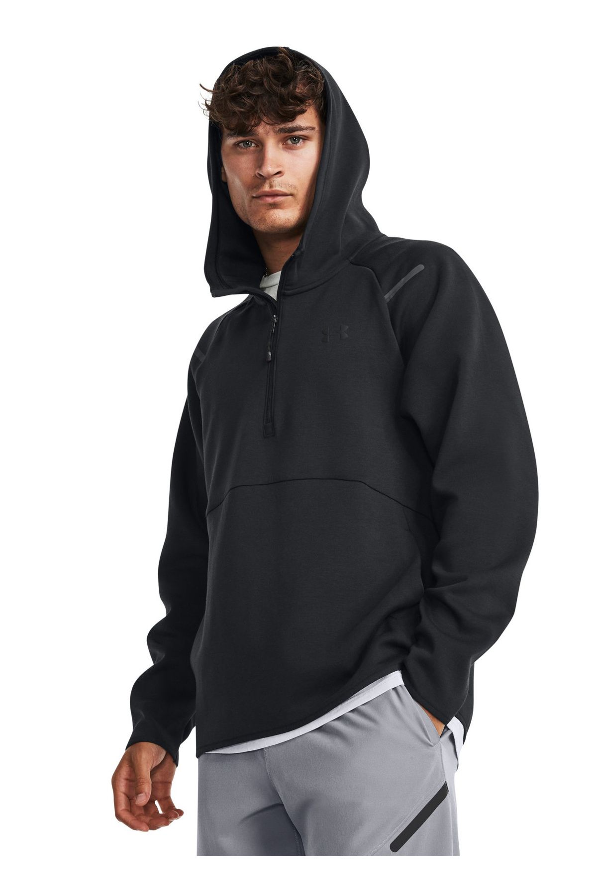 سویشرت مشکی مردانه پیراهن سیاه پوست 1379811 001 UA هود غیرقابل توقف FLC Under Armour