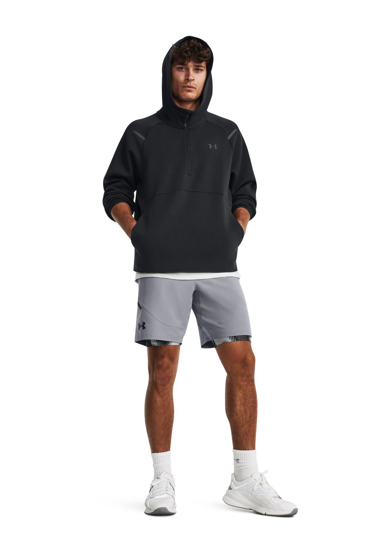 سویشرت مشکی مردانه پیراهن سیاه پوست 1379811 001 UA هود غیرقابل توقف FLC Under Armour