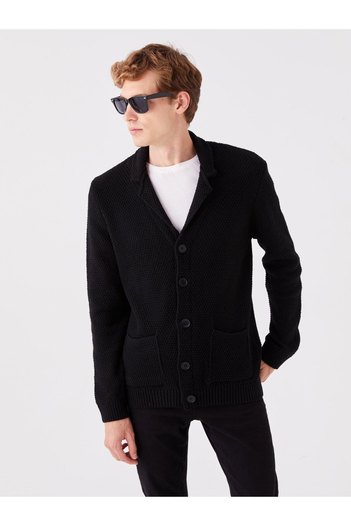 LC Waikiki-Strick-Cardigan für Herren mit Standard-Form-Jackenkragen 2