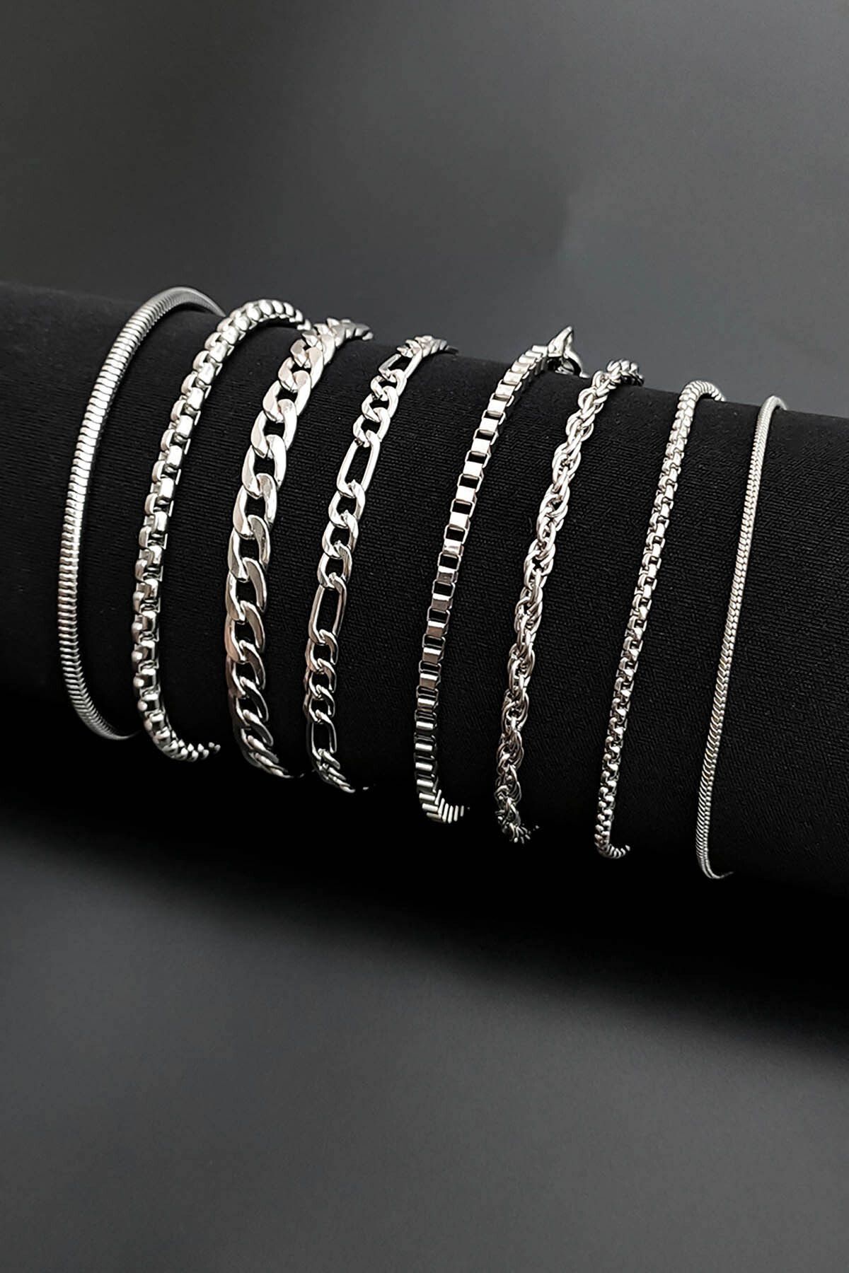 The Collection 8 Piece Bracelet Set SILVER BRACELET SET
