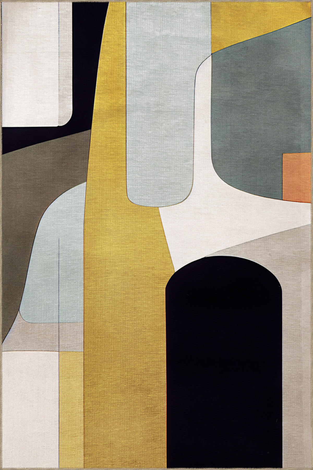 SDNEY Yellow Beige Themed Multicolor Mixed Shape Creative Modern Decorative Carpet 2221