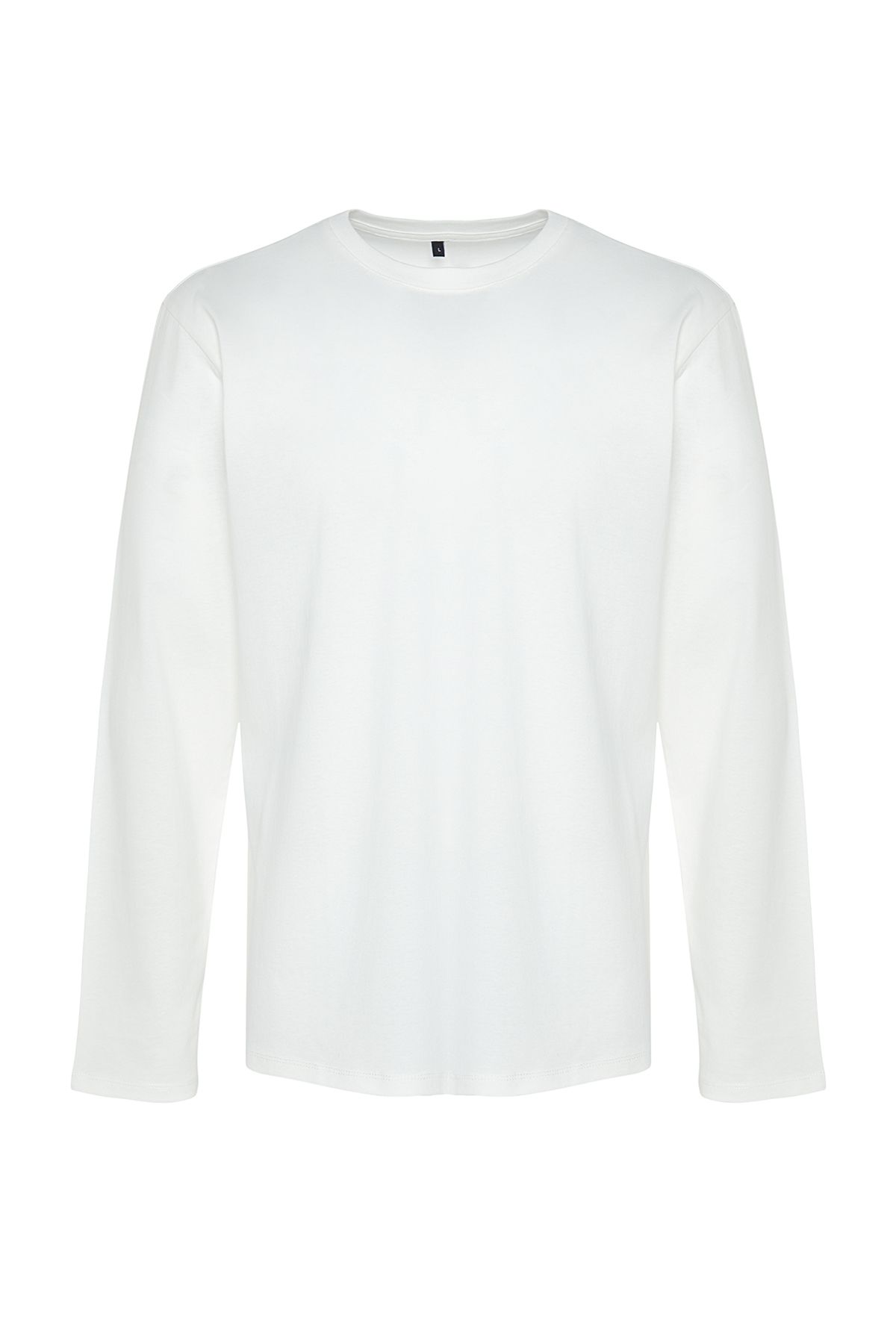Trendyol Collection-Petrol-Ecru 2er-Pack Langarm-T-Shirts aus 100 % Baumwolle mit normaler Passform TMNAW24TS00001 7