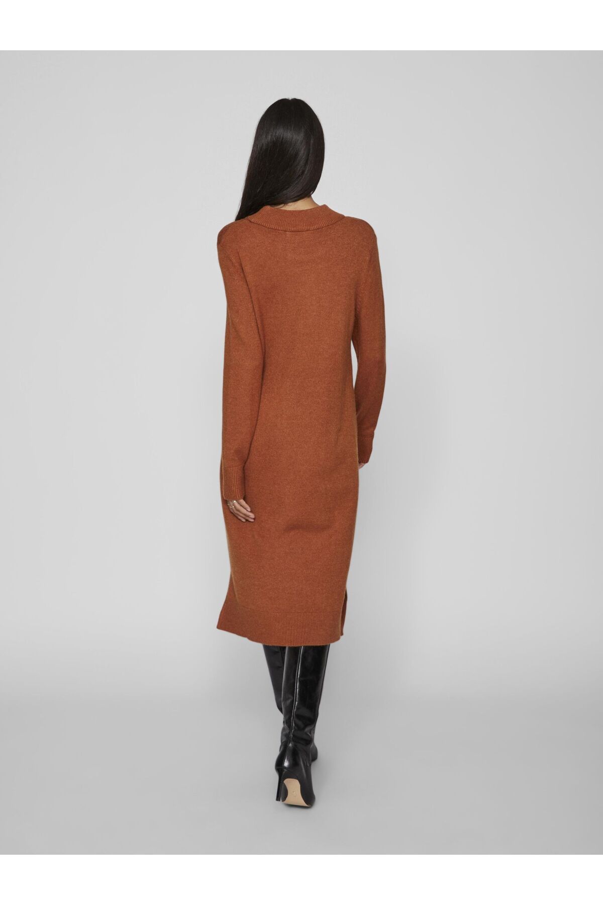 VILA-Kleid in knielangem langärmeligem Rundhalsausschnitt 4