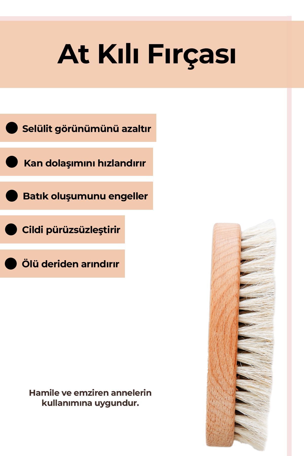 Sensoria-Horse Bristle Anti-Cellulite 100% Natural Cellulite Brush Anti-Stretch Mark Ingrown Body Massage Brush 2