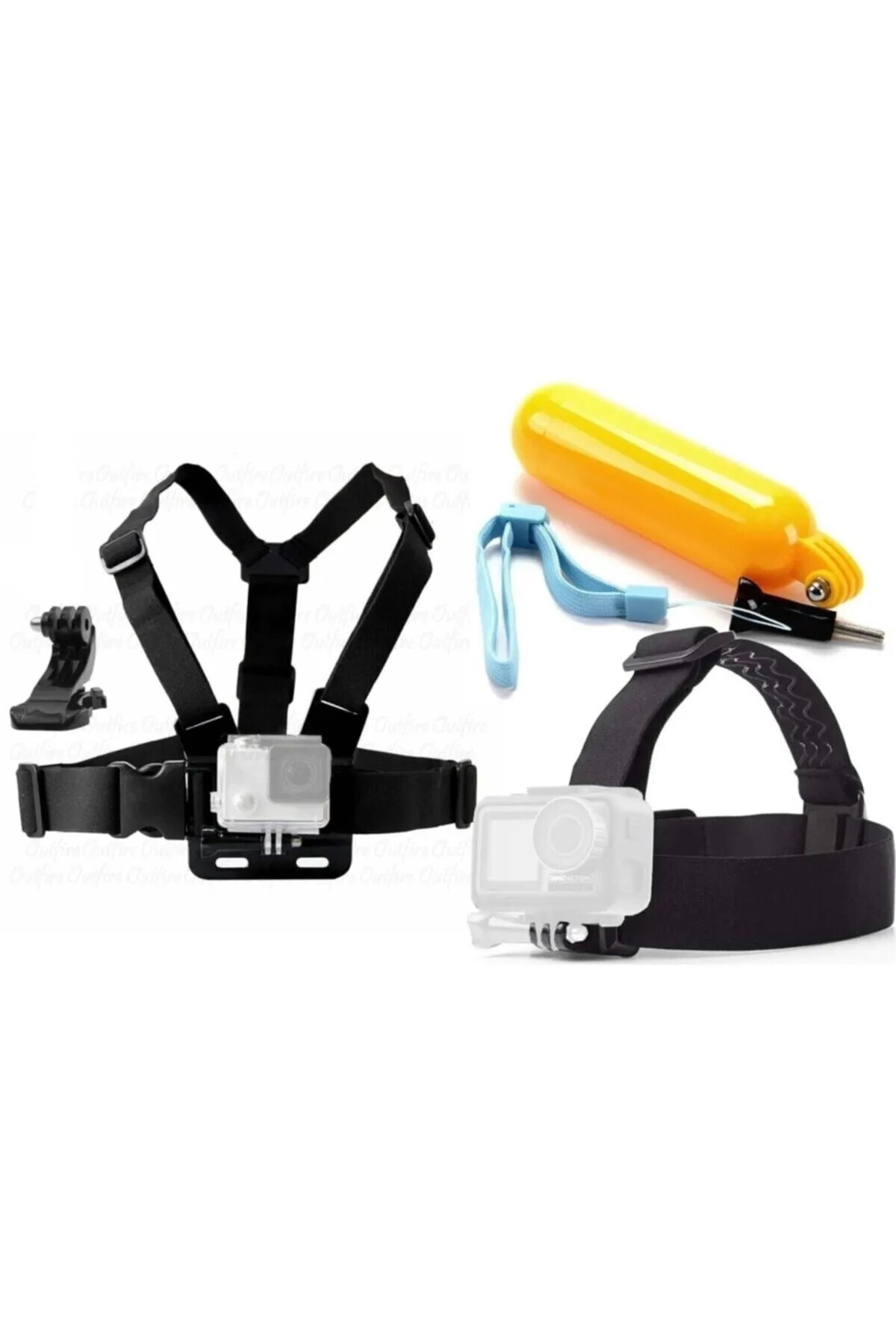 fimtech Aksiyon Kameralar İçin Kafa Bandı Göğüs Bandı Şamandıra 3'Lü Set