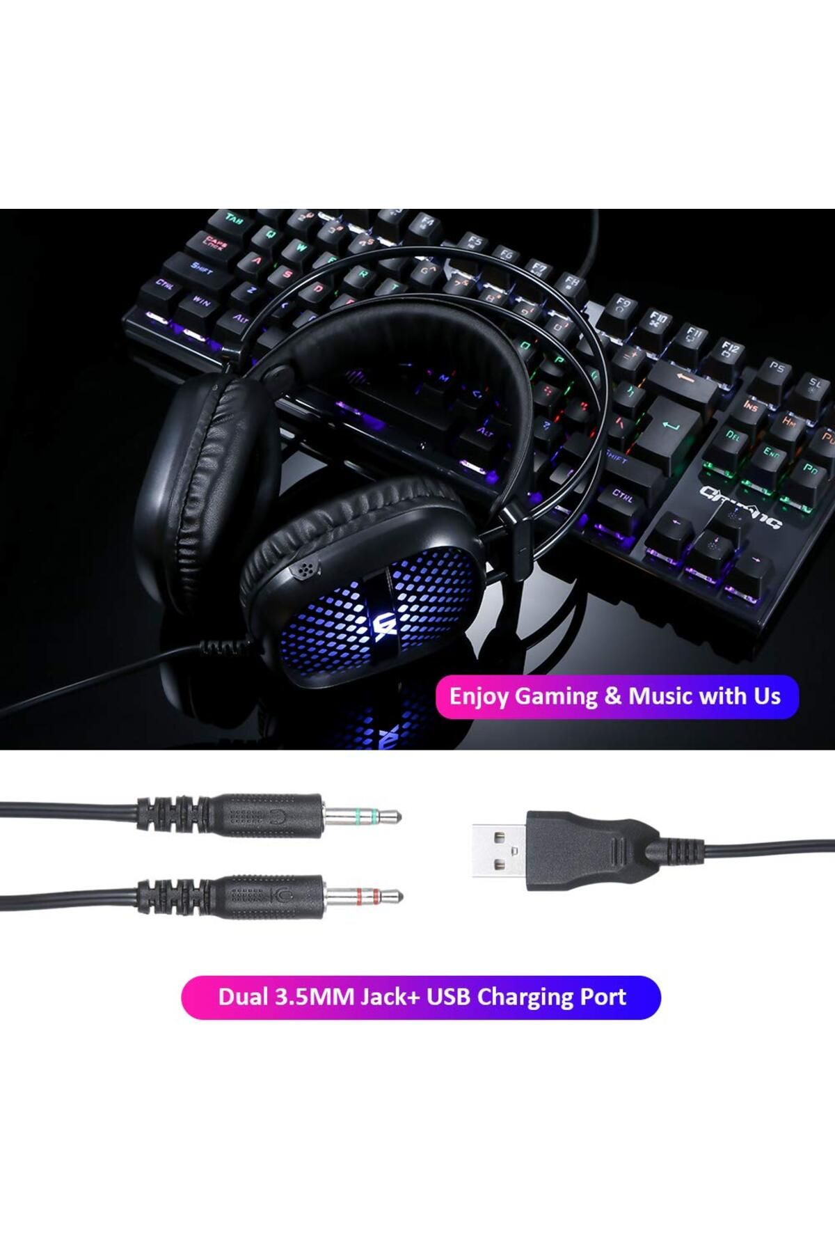 A2 E-SPORTS HEADPHONES LED IŞIKLI MİKROFONLU OYUNCU KULAKLIK #3