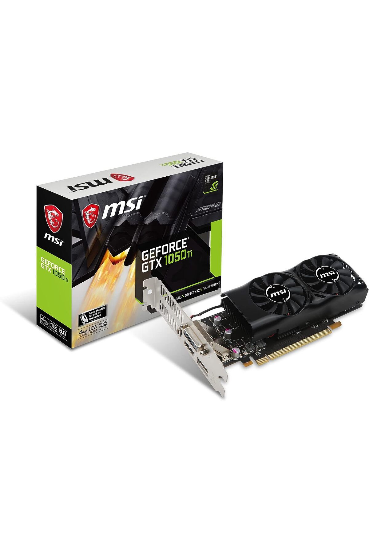MSI VGA GeForce GTX 1050 Ti 4GT LP GTX1050Ti 4GB GDDR5 128b DX12 PCIE 3.0 x16 1xDVI 1xHDMI 1xDP Trendyol