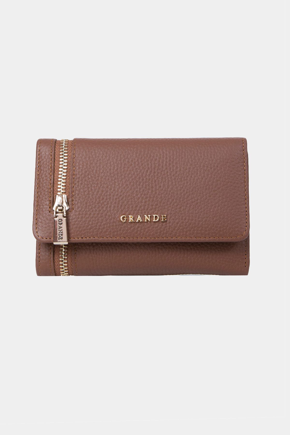 Grande L2639 Genuine Real Leather Medium Size Special Zippered