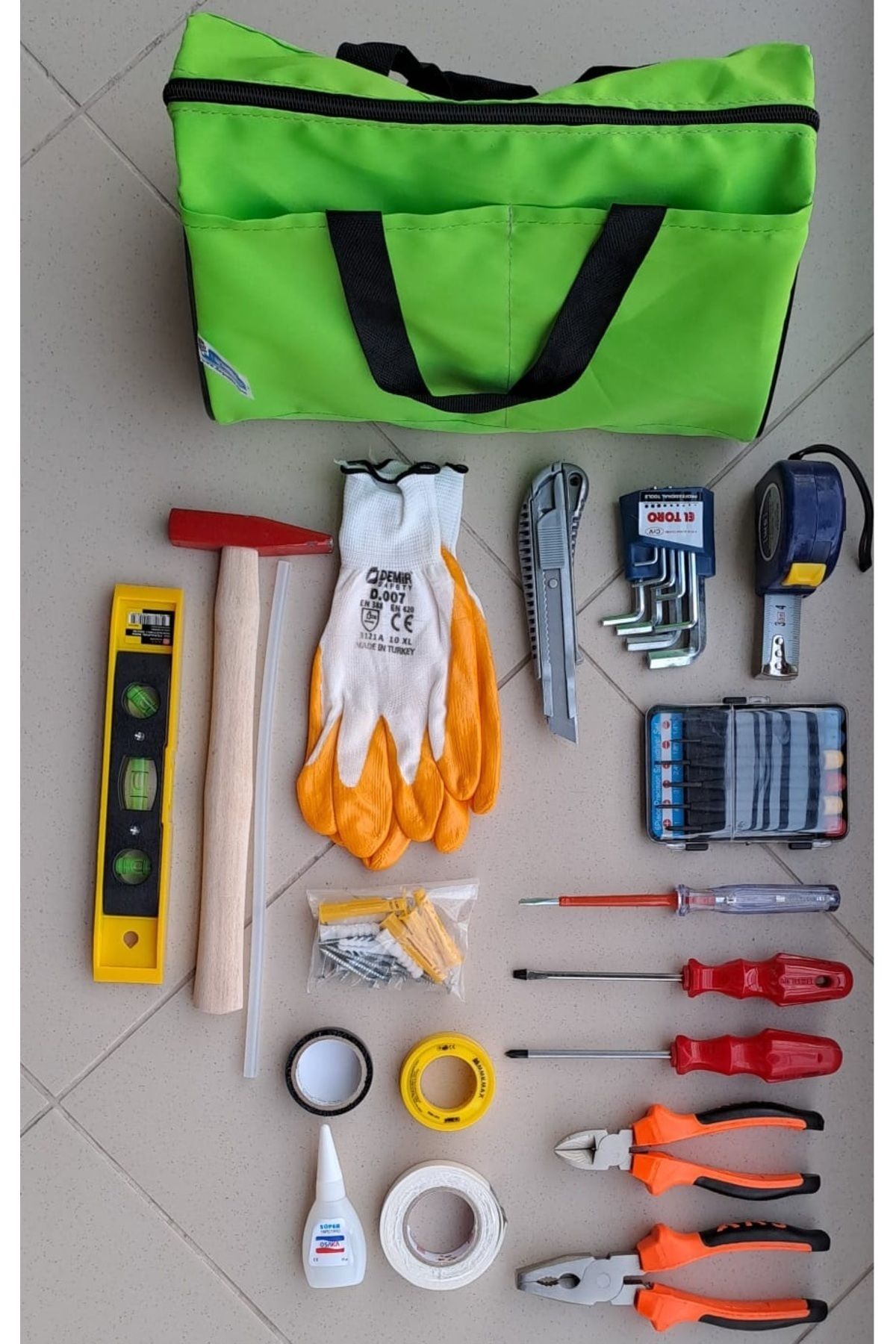 Depolife-Tool Set with Bag Pliers Allen Hammer Meter Scale Watchmaker Screwdriver Adhesive Side Chisel 4