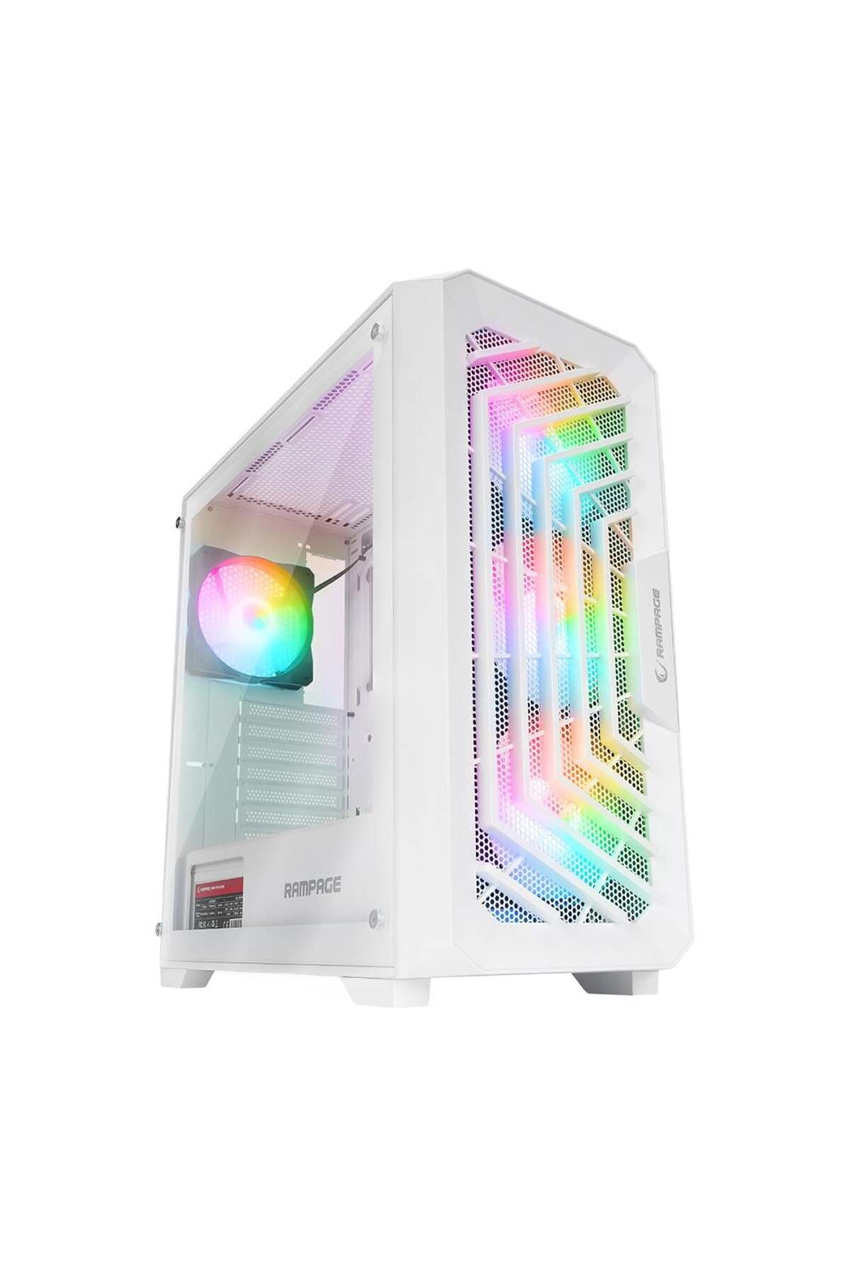 Rampage SPEAR 4x120mm RGB FANLI 750W 80PLUS BRONZE MidT ATX GAMING BEYAZ KASA