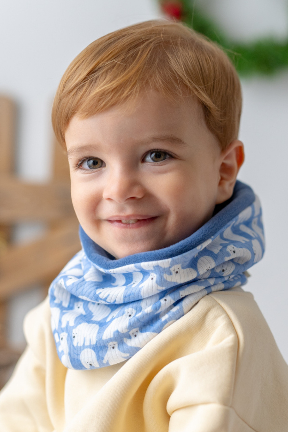 Mama Yoyo Baby&Kids Çocuk Polar Boyunluk - Kutup Ayısı / Yeşil - 5 Yaşa kadar uyumlu