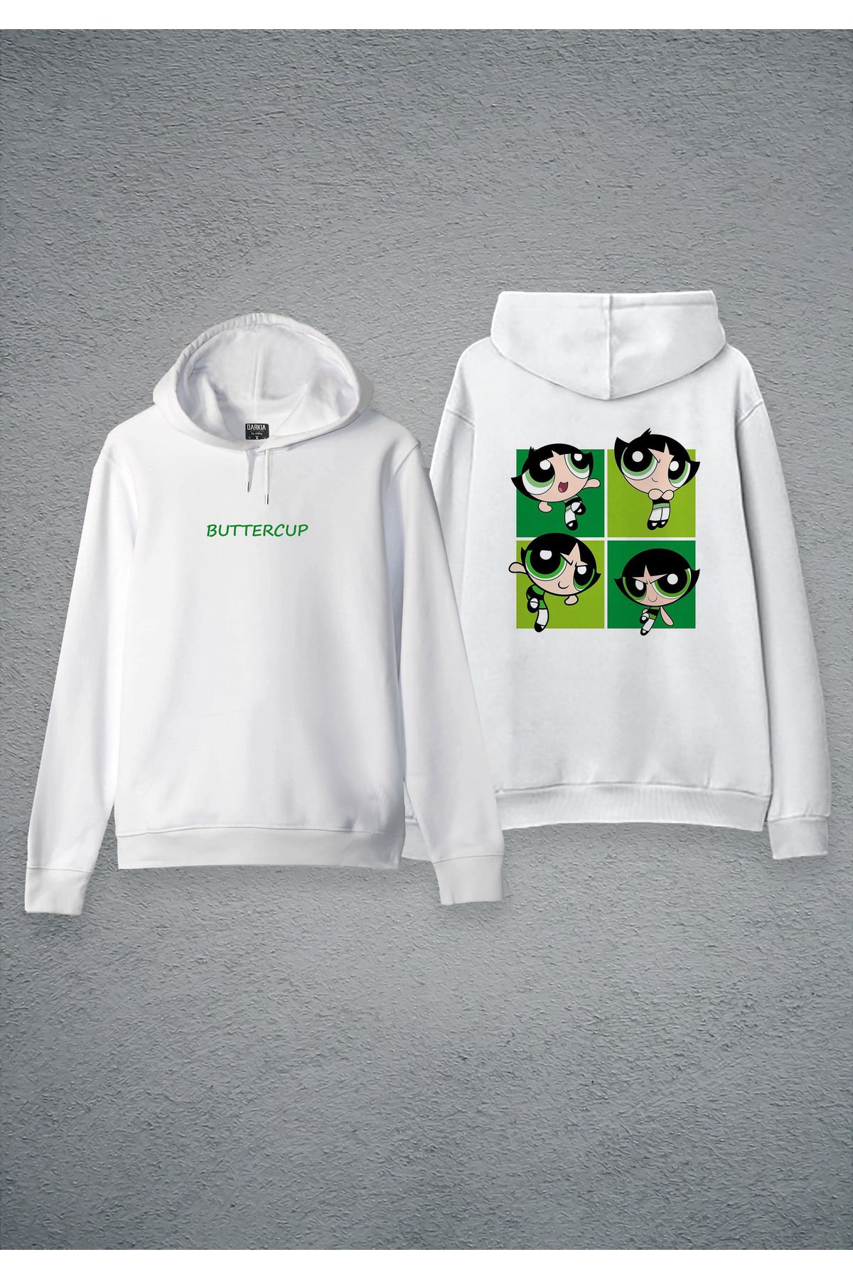 Darkia Powerpuff Girls Buttercup Special Design Printed Double Sided Hooded Unisex Sweatshirt Hoodie Trendyol