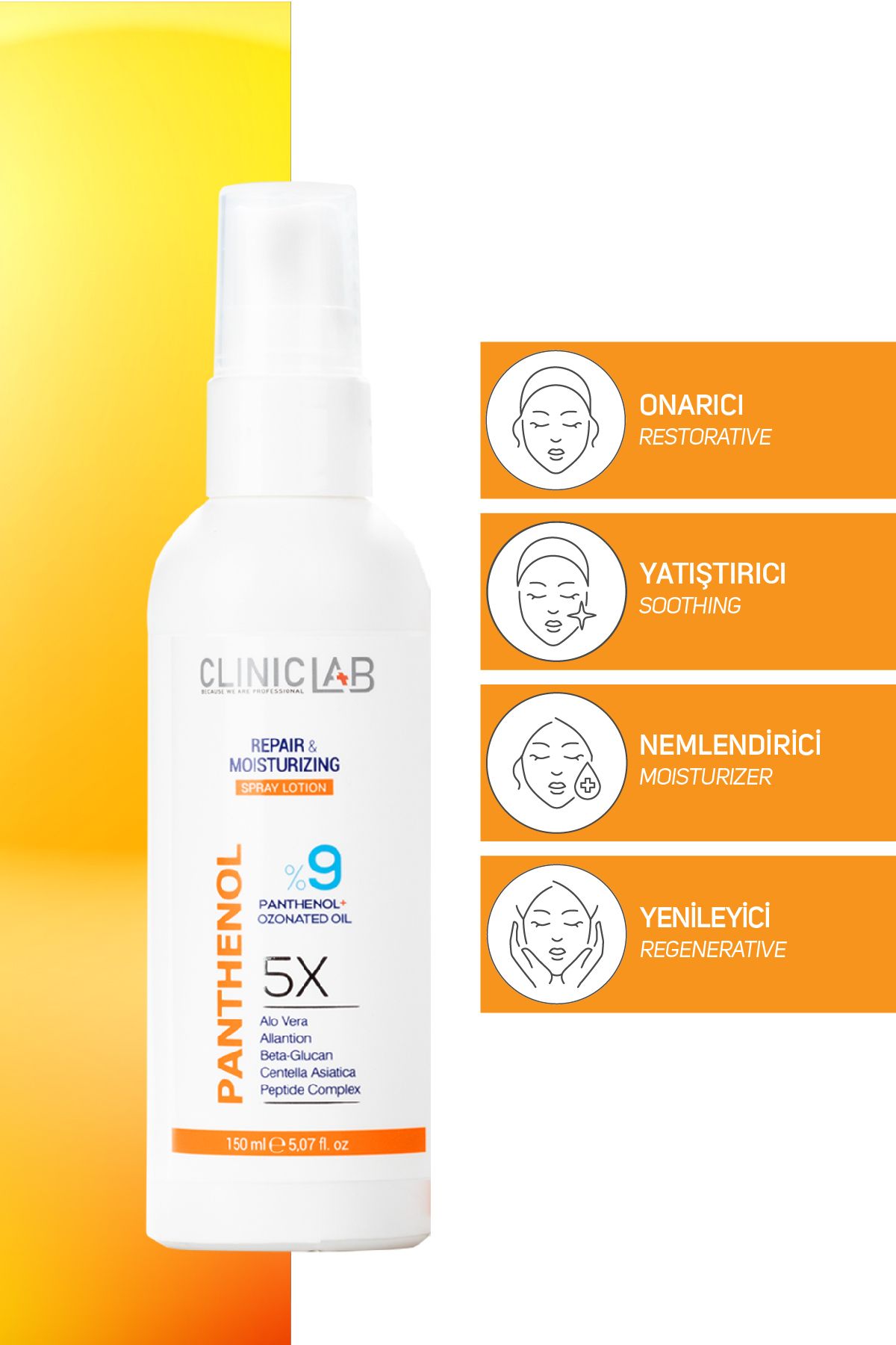 لوسیون ترمیم کننده و مرطوب کننده پانتنول 150 میلی لیتر Cliniclab