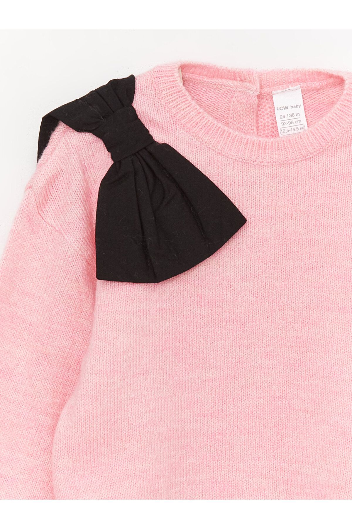 LC Waikiki-Crew Neck Long Sleeve Basic Baby Girl Knitwear Sweater and Tights 2-Piece Set 4