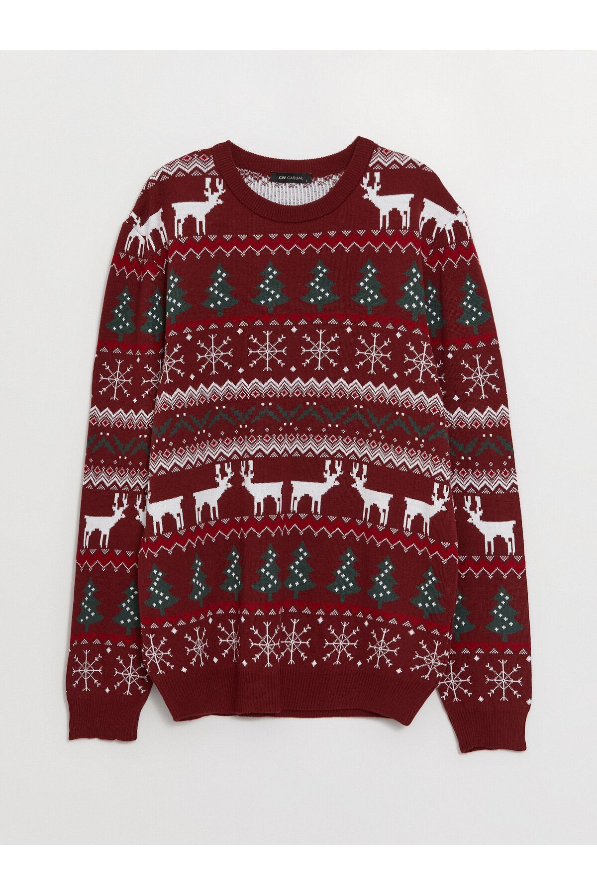 LC Waikiki-Crew Neck Long Sleeve New Year Themed Men's Knitwear Sweater 6