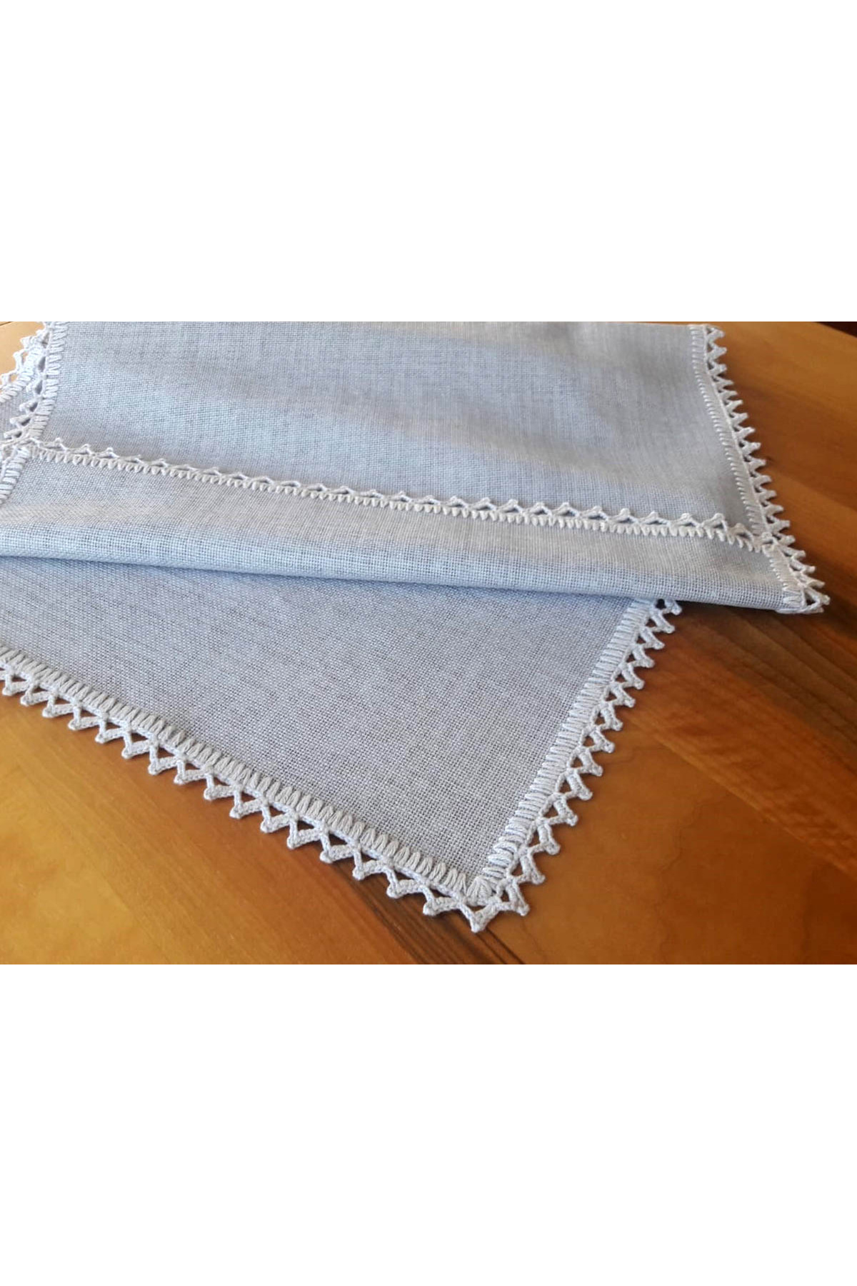 Gri Keten Linen Kumaşından Runner Takım Salon Takımı Yatak Odası Takımı 3