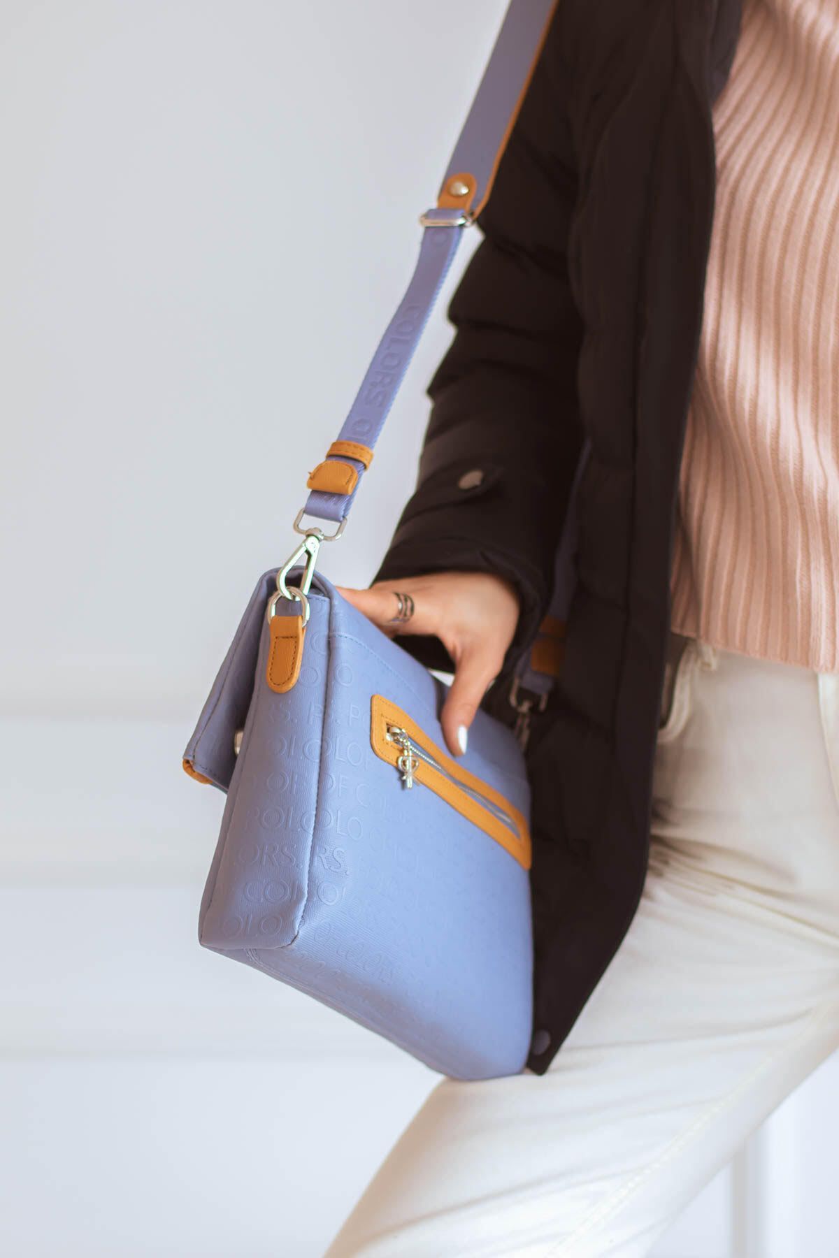 YOGII Shoulder Bag - Blue - Text Printed/Motto