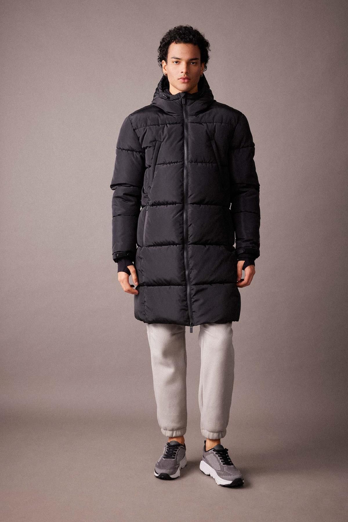 DeFacto-Fleece-gefütterter Kapuzenmantel Parka - Fit X5345az23wn 2