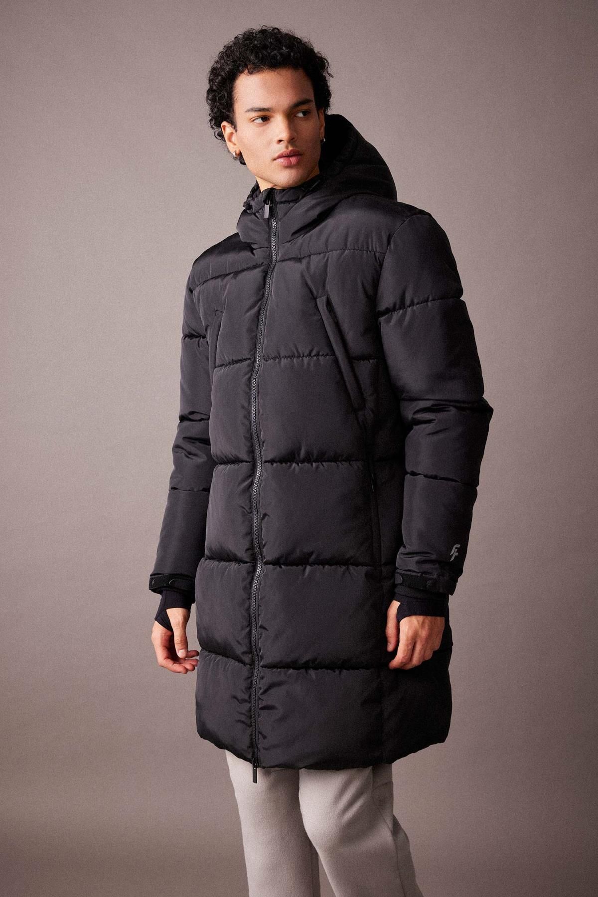 Defacto Fit Hooded Fleece Lined Coat Parka Trendyol