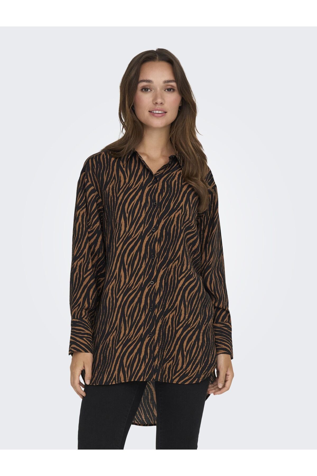 NA-KD MIT EINEM RUNDHALSAUSSCHNITT - Long sleeved top - dark brown