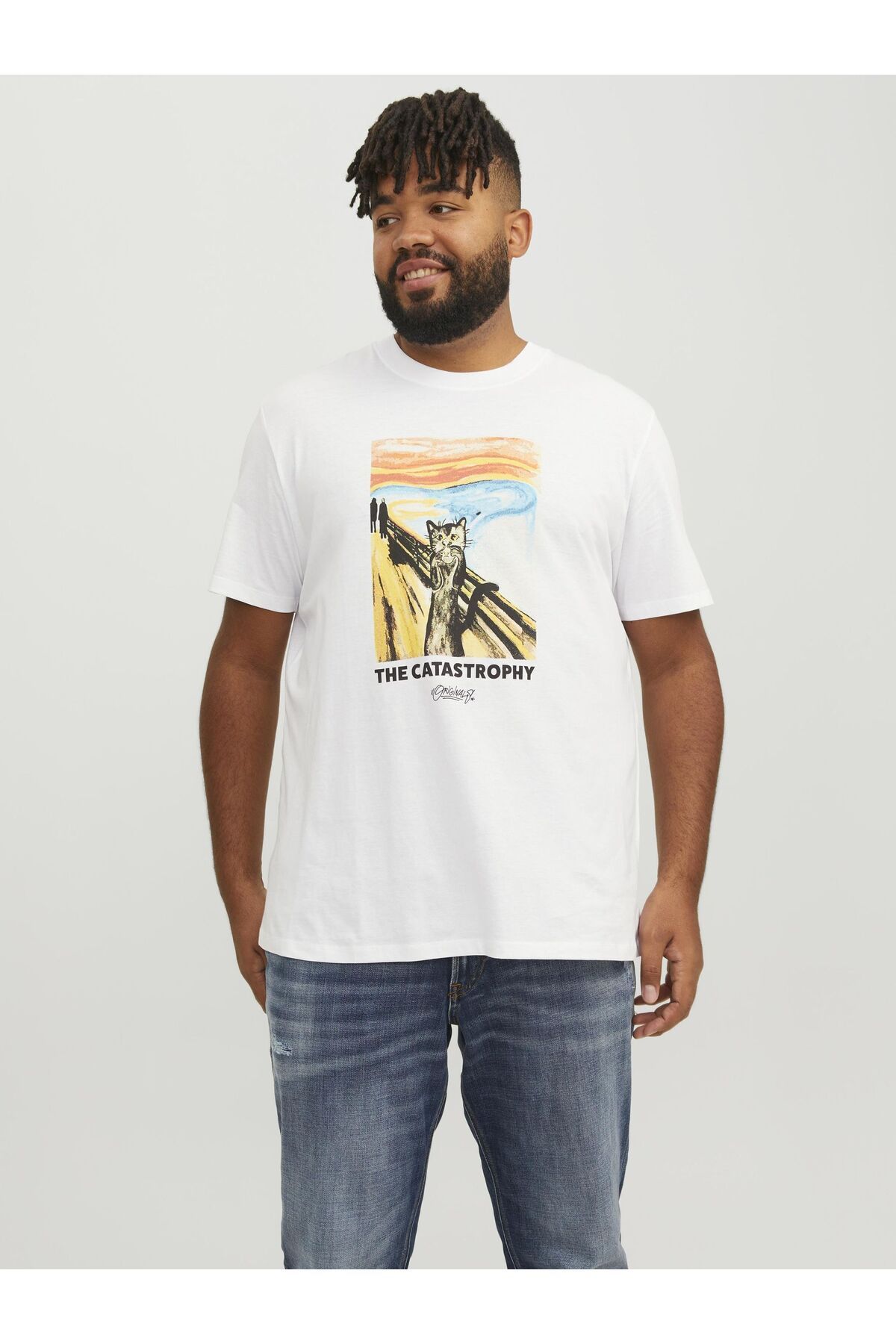 Jack Übergröße - Plus & in Trendyol Jones T-Shirt mit Rundhalsausschnitt