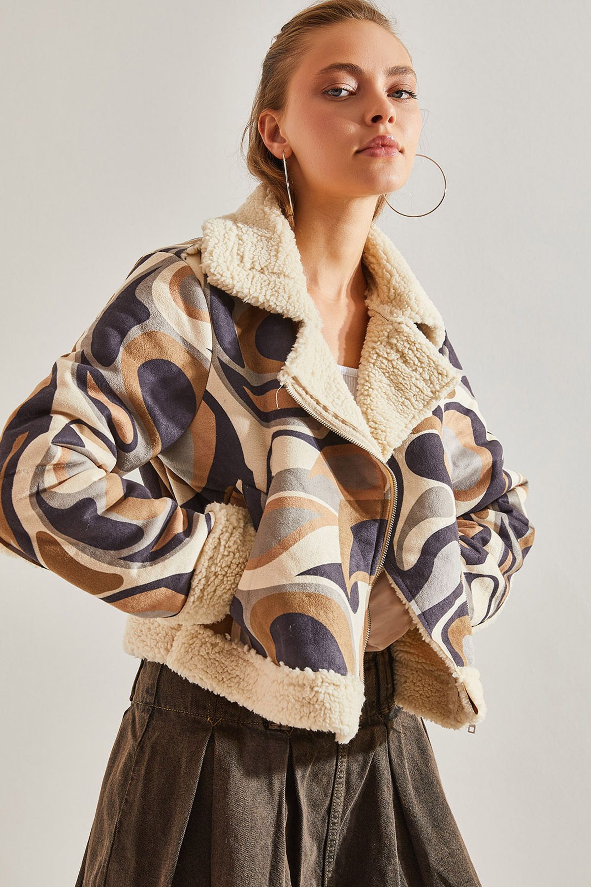 Urban Outfitters + Olivia Printed Sherpa Jacket