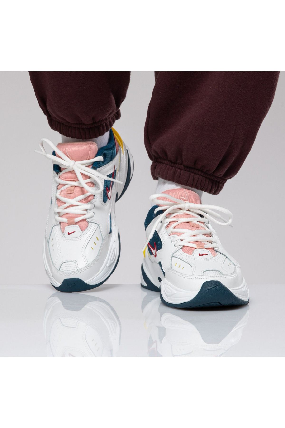 Nike M2K Tekno Leather Unisex Sneaker Genuine Leather Colored