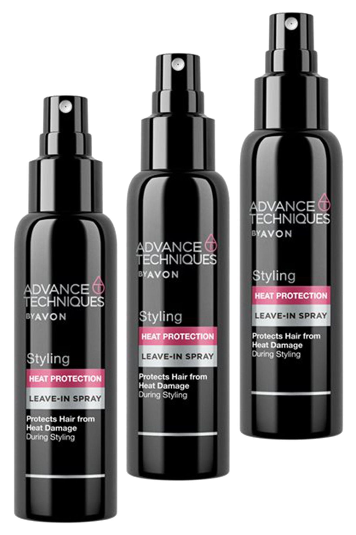 اسپری Advance Techniques برای کمک به محافظت از مو در برابر اثرات گرما 100 میلی لیتر. مجموعه سه تایی Avon