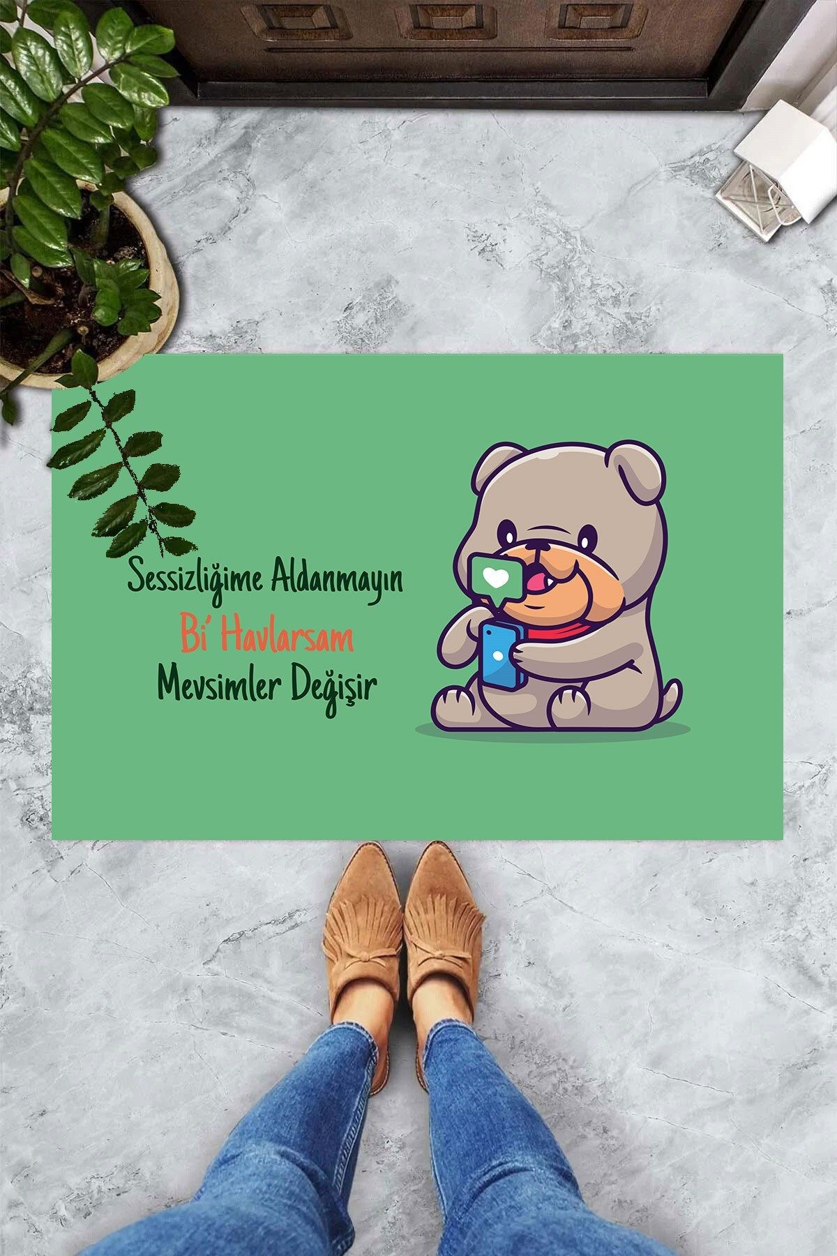 on the clouds-Digital Printed Don't Mess With My Silence My Bi Towels Change Seasons Decorative Door Mat 3