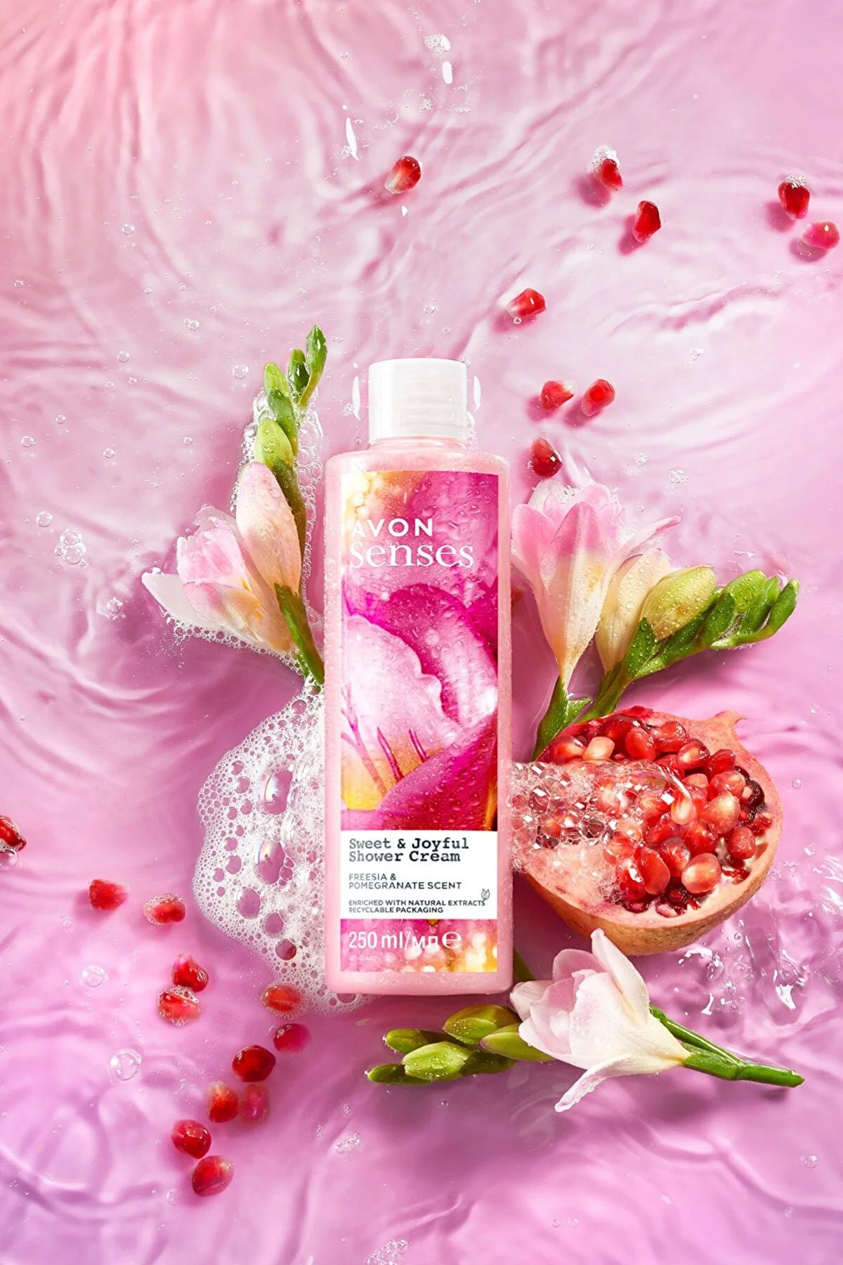 ژل دوش مردانه و زنانه حس عرق شاداب شادی انار با معطر 250 میل. Avon