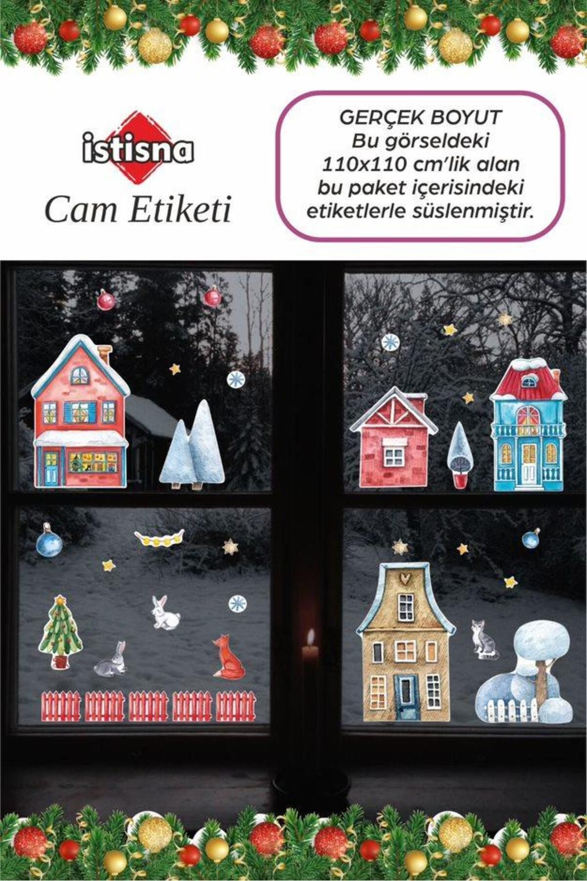 Deer Home 34 Pieces Wall Decoration Children s Glass Sticker Set