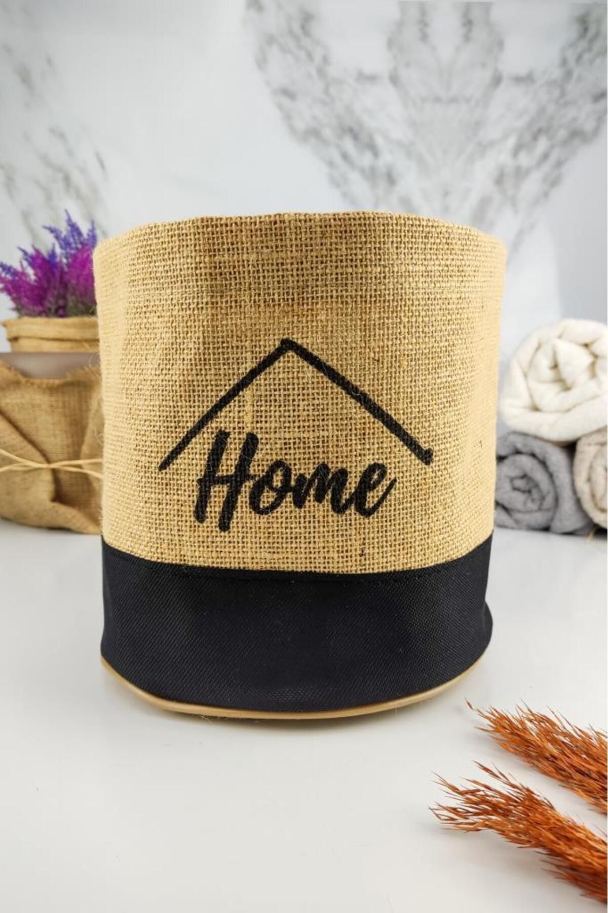 Digithome-Wicker Multi-Purpose Organizer Mini Round Flower Pot Black - Cly-j1026 C1-1-121 2