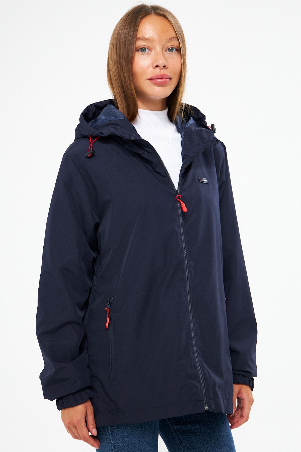 Womens navy windbreaker online