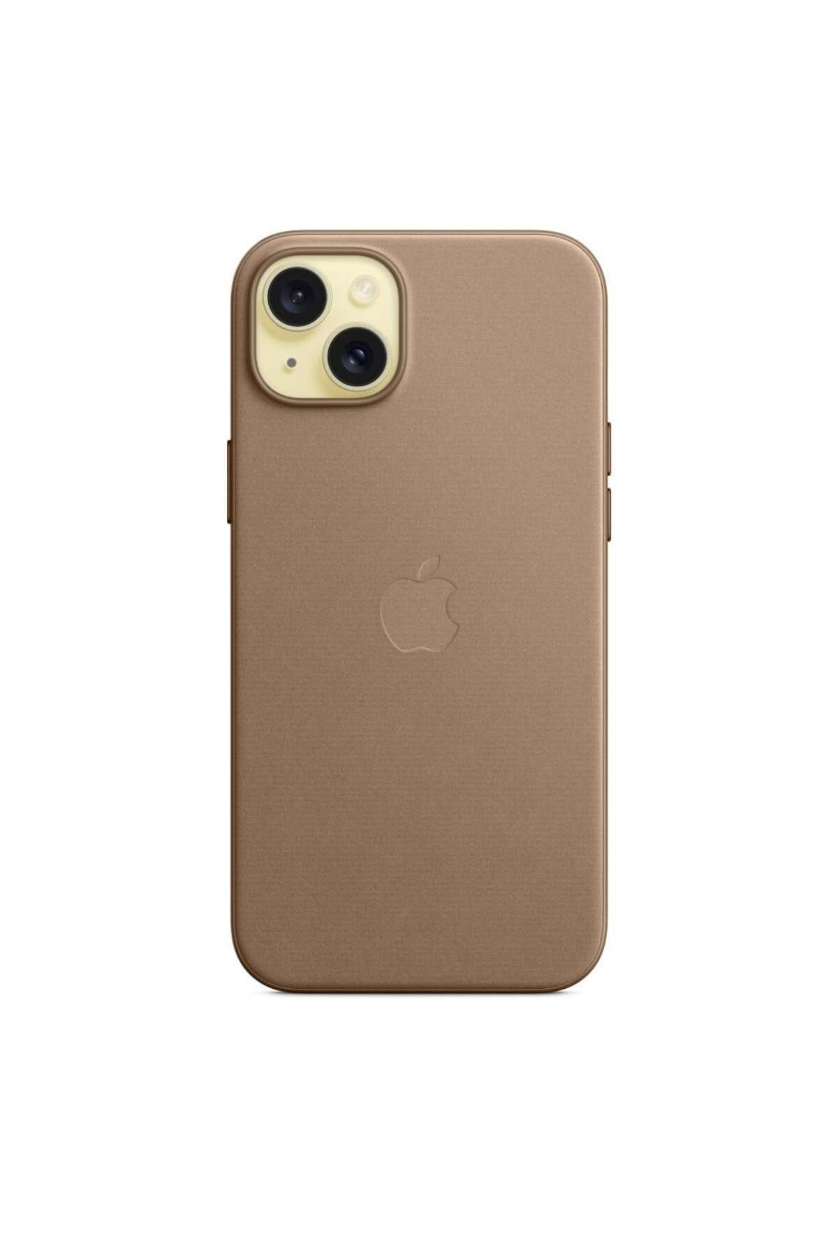 Apple-iPhone 15 Plus için MagSafe özellikli Mikro Dokuma Kılıf - Vizon Grisi 3