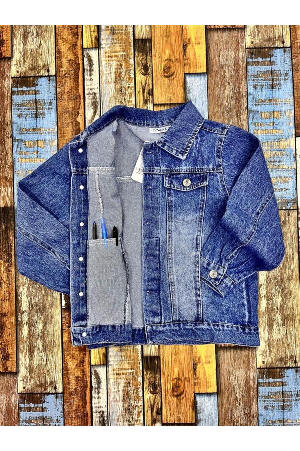 Mevsimlik Çocuk Kot Ceket/ Denim Kot Ceket/düğmeli Kot Ceket