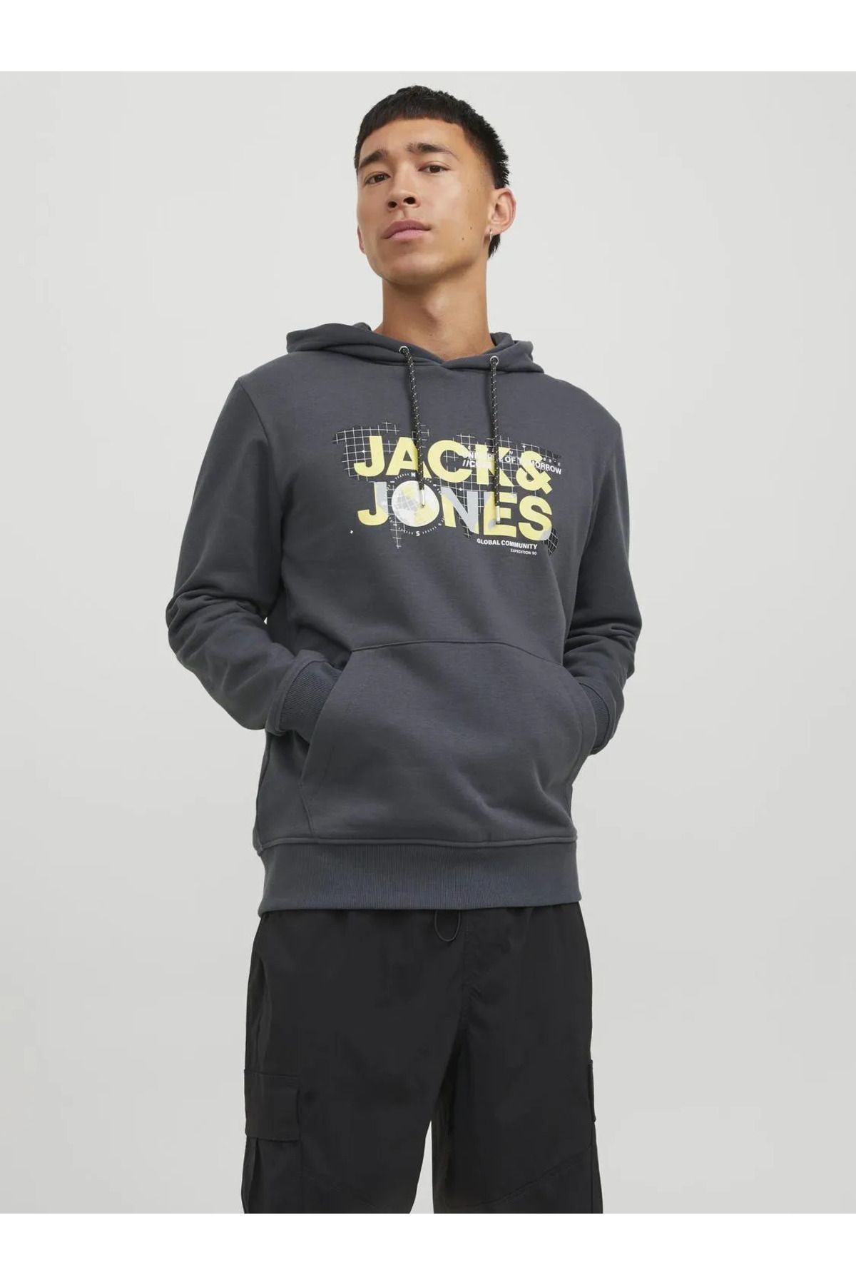 Толстовка с капюшоном и логотипом Jack & Jones — пыль 12240214